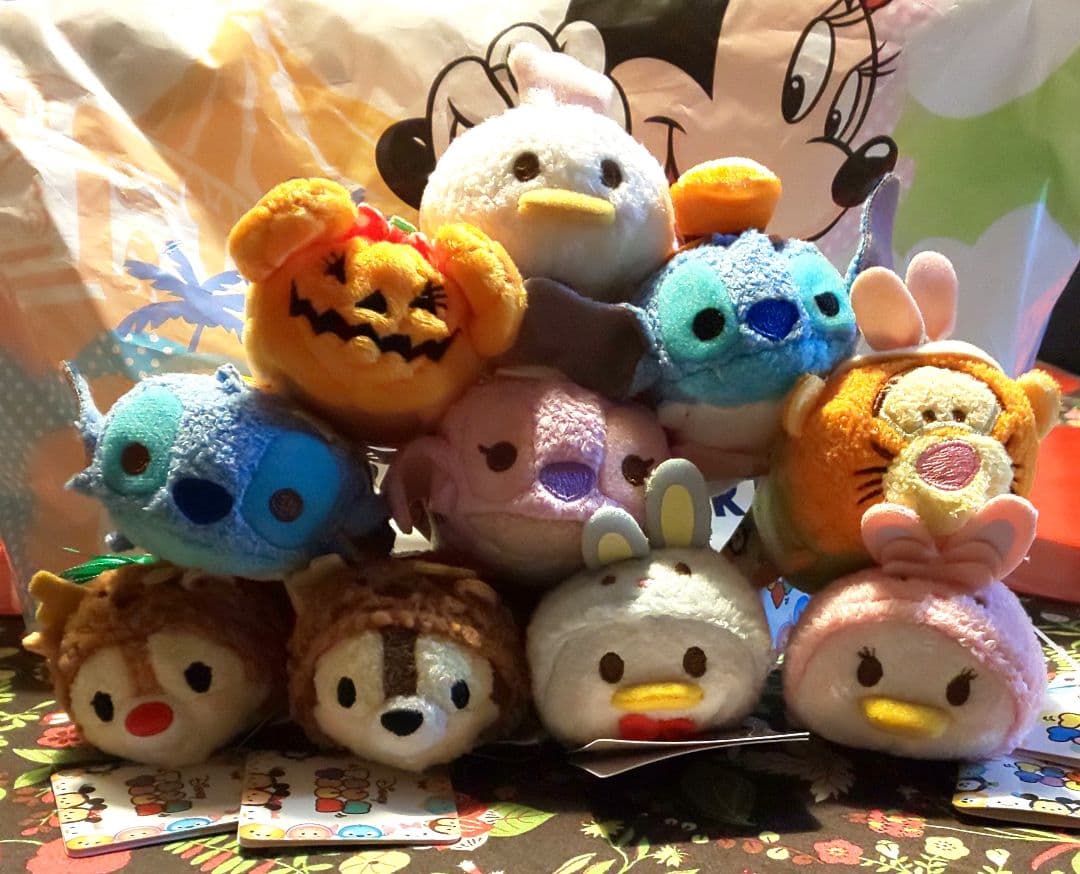 ディズニー ツムツム ぬいぐるみ 10個 ドナルド デイジー チップとデールディズニーストア;未使用