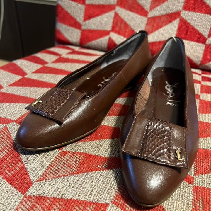YSL ヴィンテージ　デッドストック　パンプス ブラウン