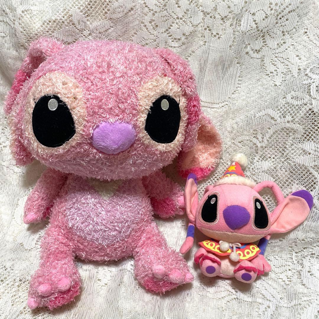 リロ&スティッチ エンジェル 2個 ふわふわ もこもこ ぬいぐるみ ディズニー