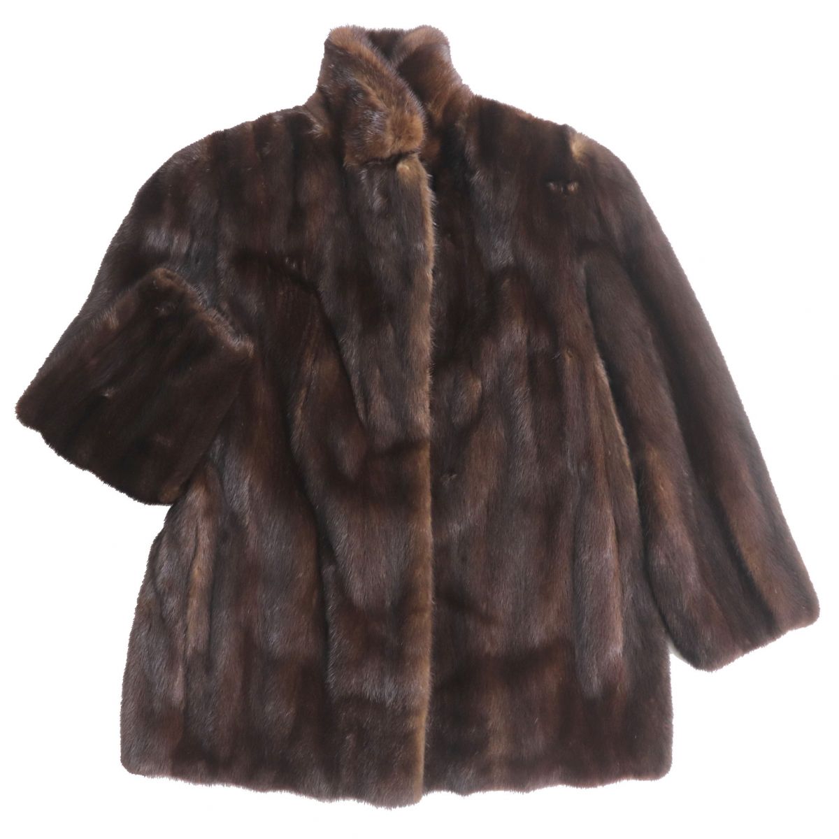 極美品★MINK　ミンク　本毛皮コート　ブラウン 毛質艶やか・柔らか◎【中古】