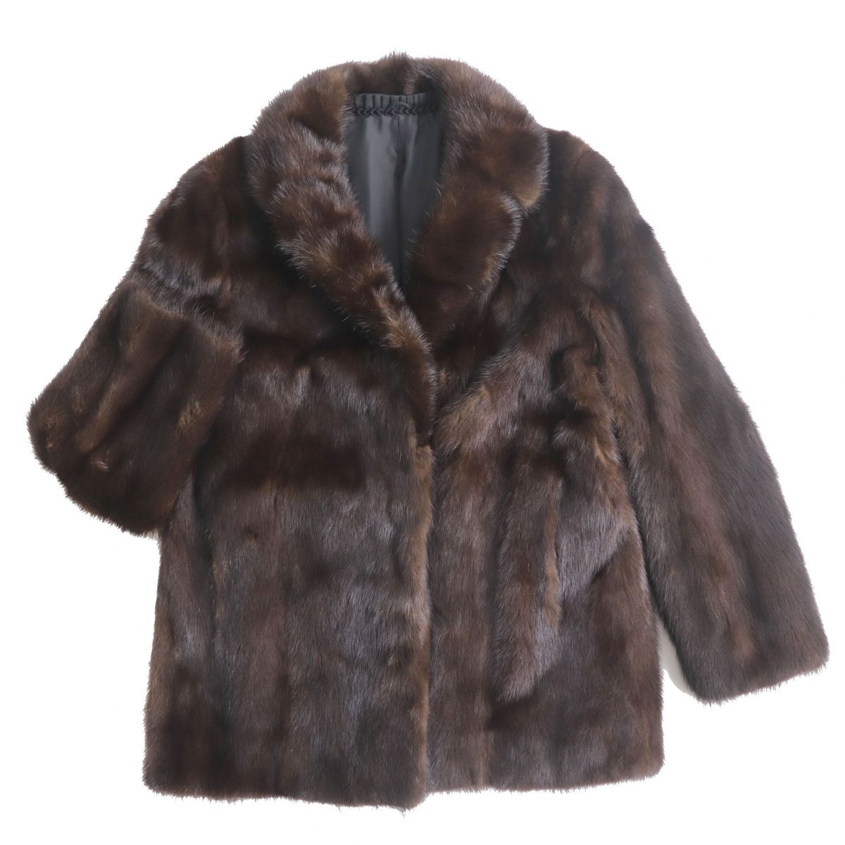 極美品★MINK　ミンク　本毛皮コート　ブラウン　11　毛質艶やか・柔らか◎【中古】