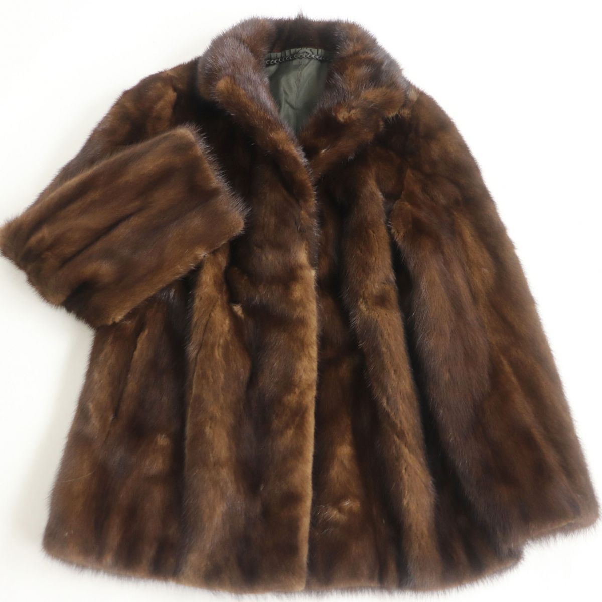 極美品★MINK　ミンク　本毛皮コート　ブラウン　毛質艶やか・柔らか◎【中古】
