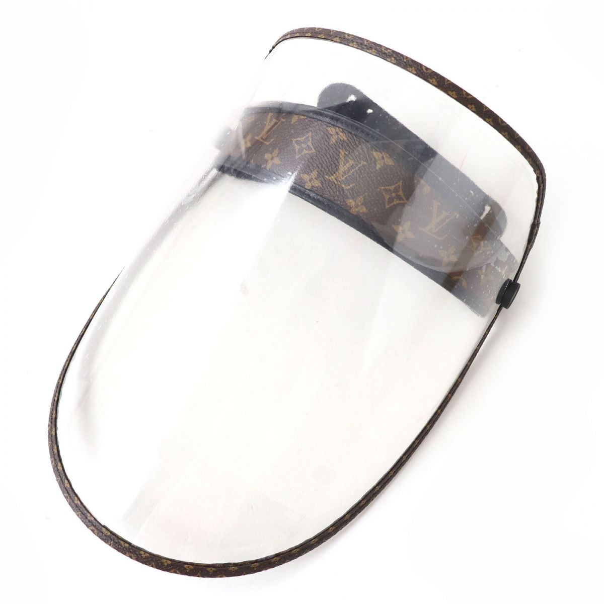 【ドンドン見直し】未使用品△LOUIS VUITTON ルイヴィトン ビジェール・LVシールド フェイスシールド モノグラム クリア×ダークブラウン オシャレ♪【中古】