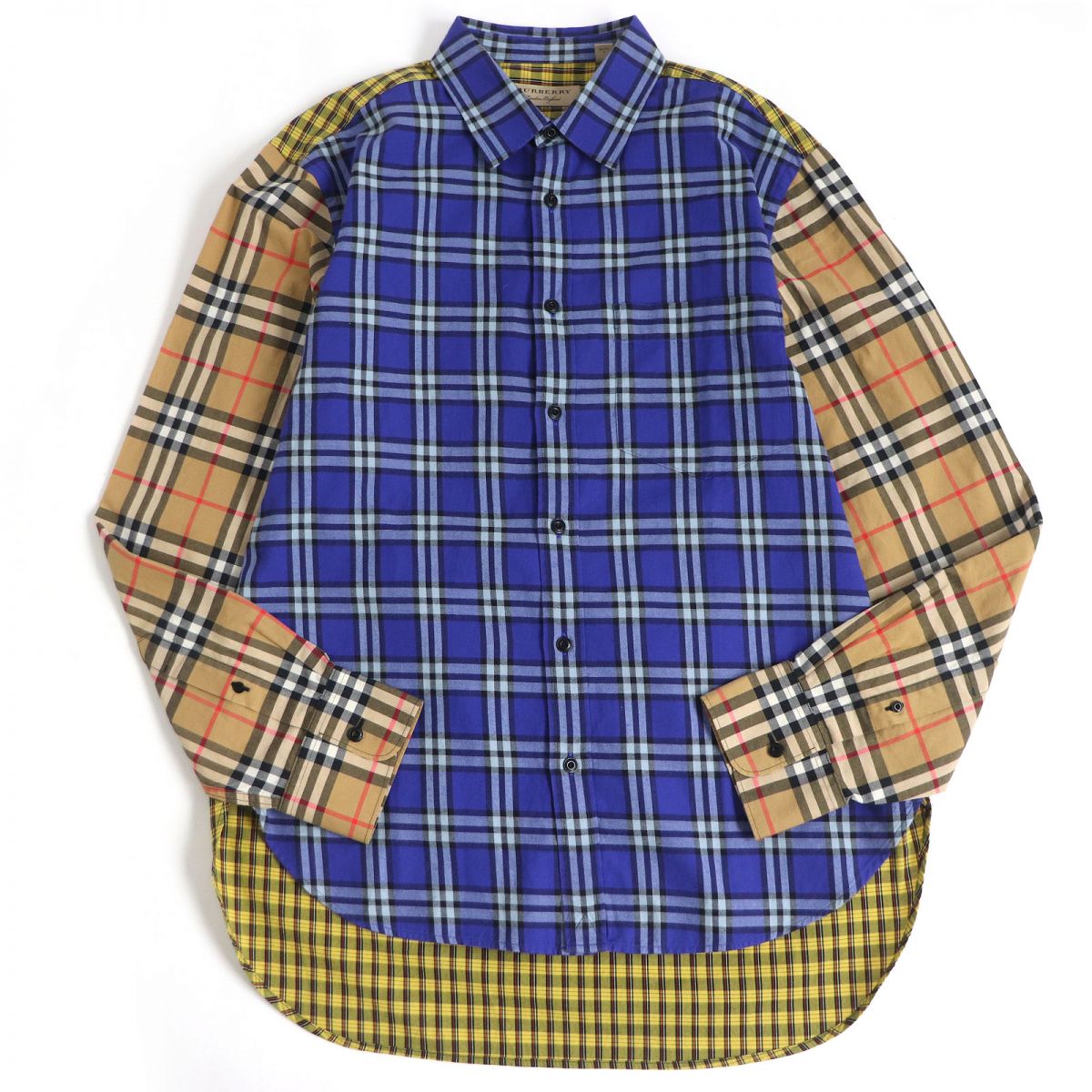 【ドンドン見直し】極美品□BURBERRY/バーバリー 8002553 クレイジーパターン タータンチェック/ノバチェック コットン 長袖シャツ マルチカラー L 正規品【中古】
