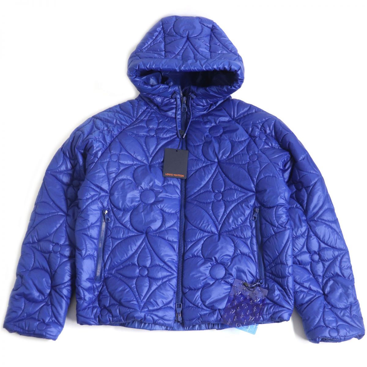 未使用品□22SS LOUIS VUITTON/ルイヴィトン 1A9FUH LVSE フラワー キルテッド フーディジャケット ブルーフランス 50 フランス製 正規品【中古】