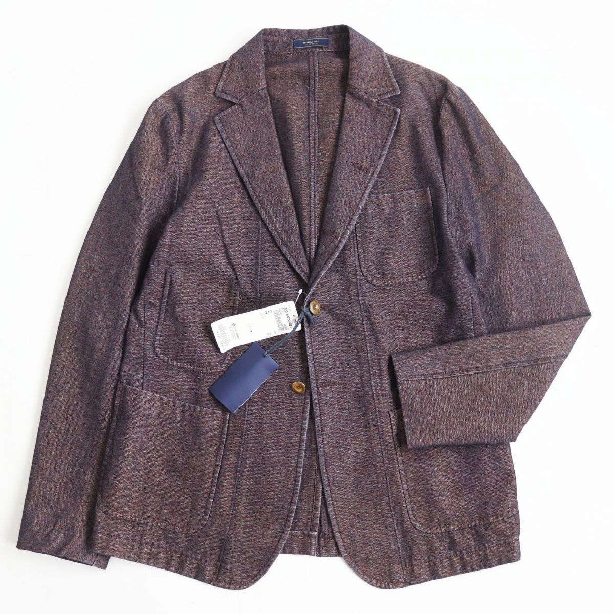【ドンドン見直し】未使用品●BOGLIOLI ボリオリ OG0050W ガレリア LINEA シングル アンコンジャケット/テーラードジャケット パープル系 S イタリア製 正規品 【中古】