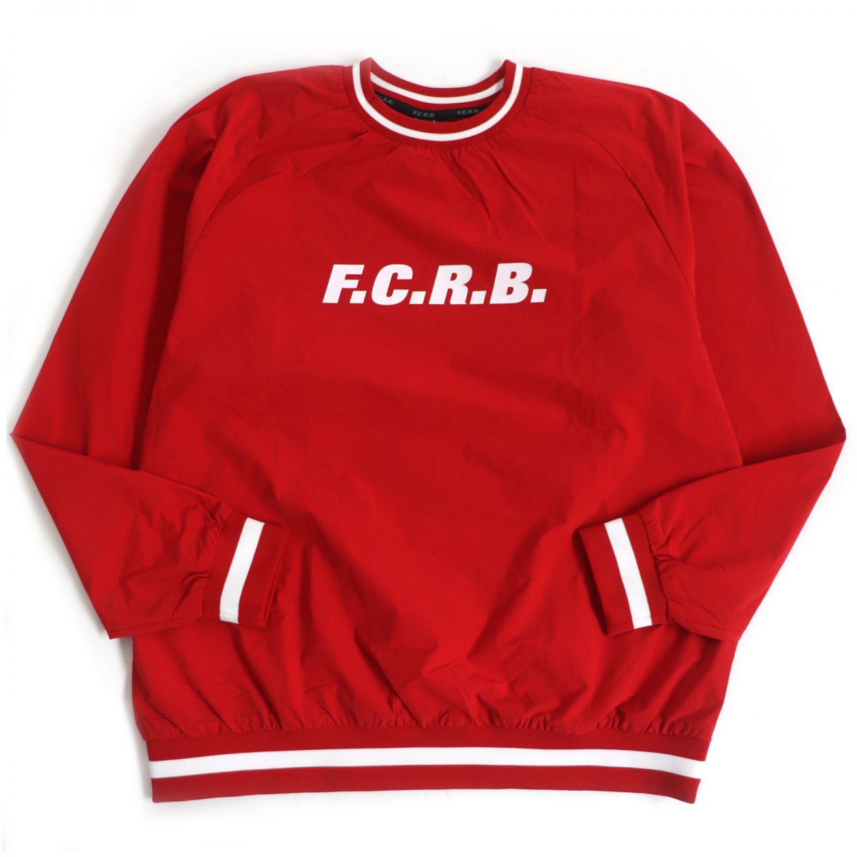 極美品□22AW F.C.R.B/エフシーレアルブリストル FCRB-222009 AUTHENTIC LOGO RIBBED TRAINING PISTE ロゴピステ/カットソー 赤 M 正規品【中古】