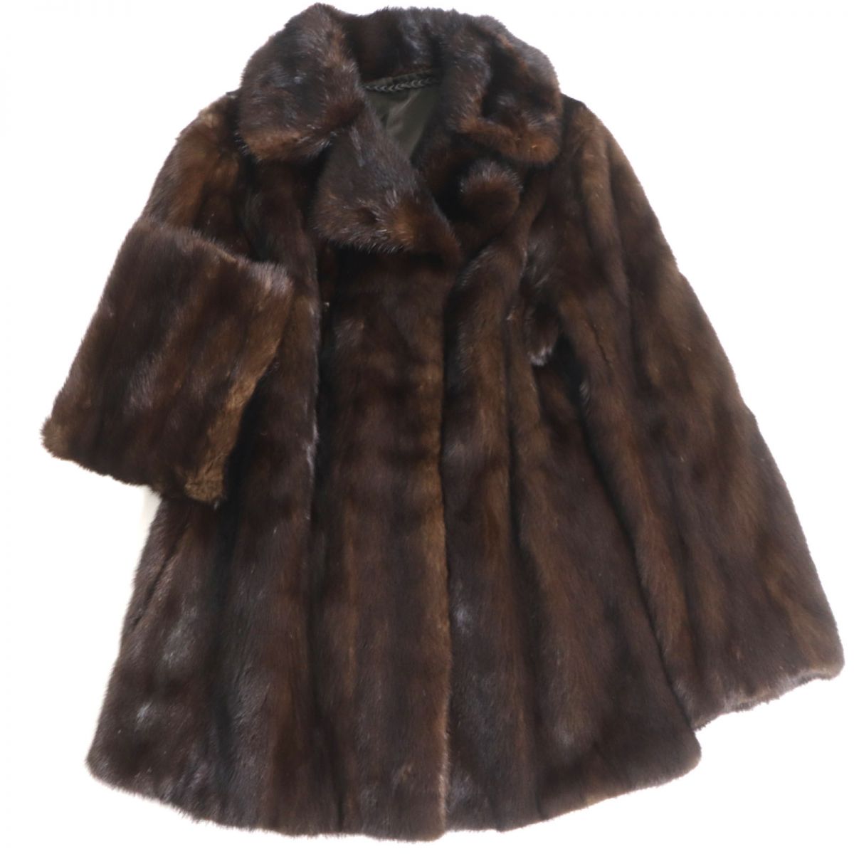 極美品▼MINK ミンク 本毛皮コート ダークブラウン 毛質艶やか・柔らか◎【中古】