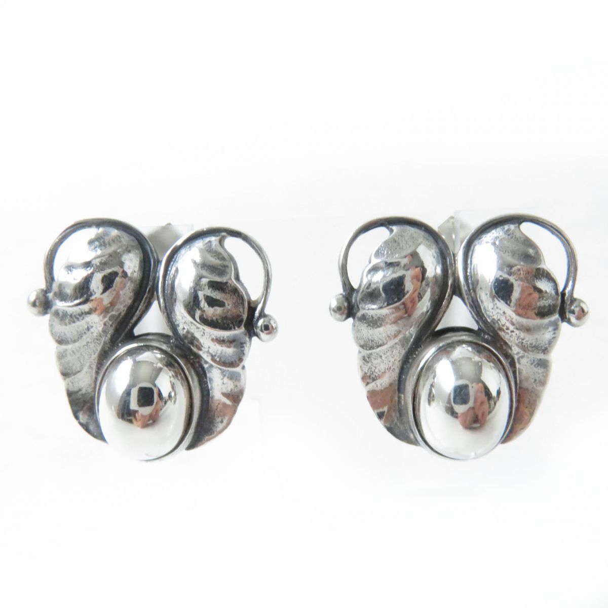 【ドンドン見直し】美品◎GEORG JENSEN ジョージジェンセン イヤリング アクセサリー 両耳用 レディース 925 シルバー 2×2cm 重量：11.5g【中古】
