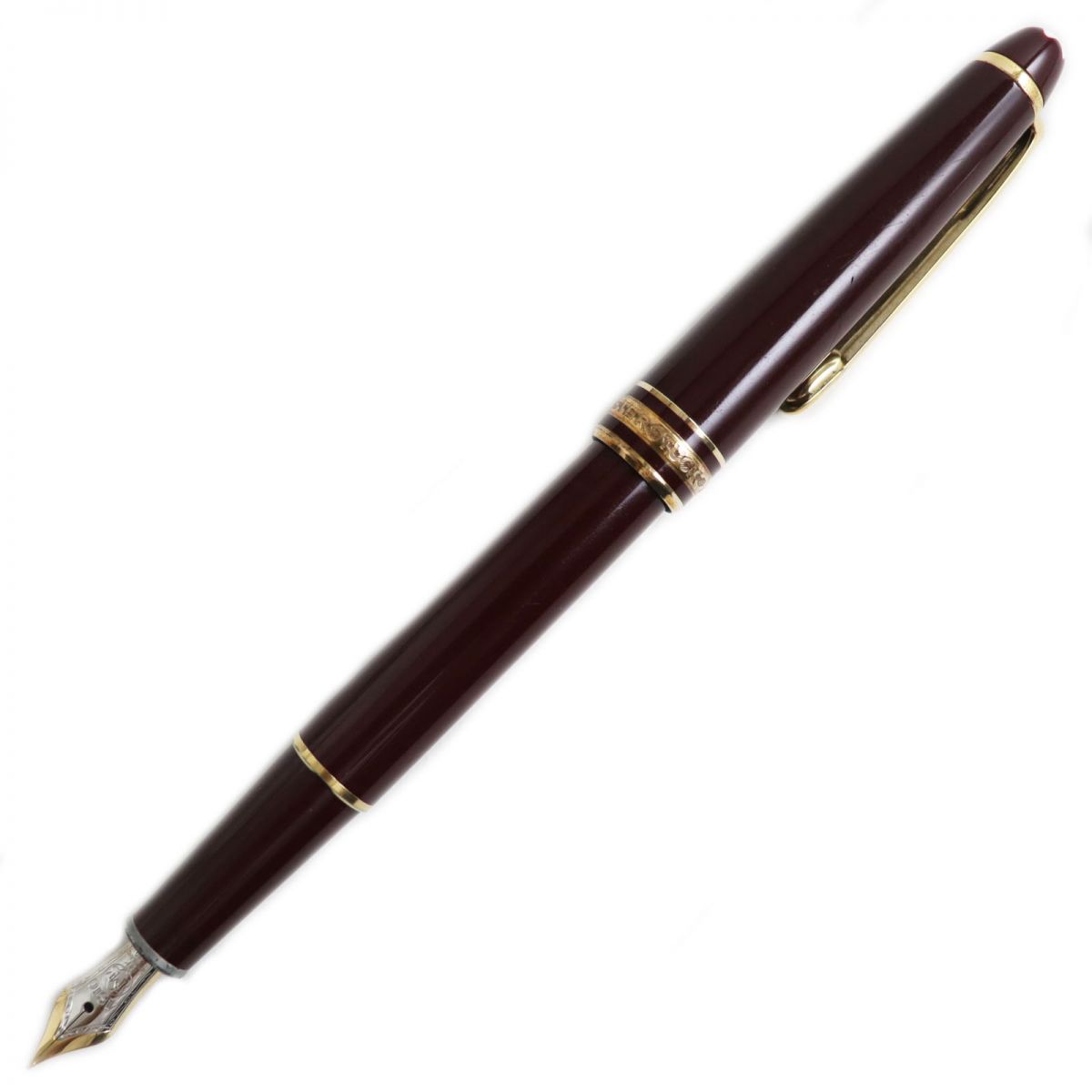 【ドンドン見直し】良品●MONTBLANC モンブラン マイスターシュテュック No144 ペン先14K Fニブ ホワイトスター 万年筆 ボルドー×ゴールド【中古】