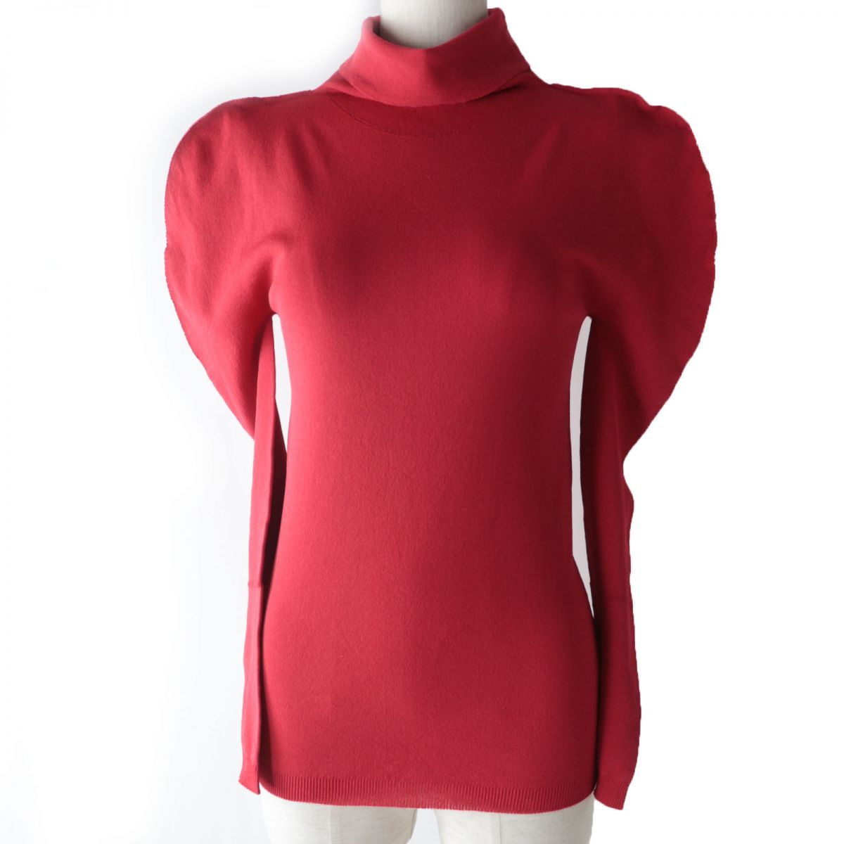 極美品☆正規品 me ISSEY MIYAKE ミーイッセイミヤケ MI02KJ422 タートルネック 長袖 カットソー/トップス レッド 日本製 レディース【中古】