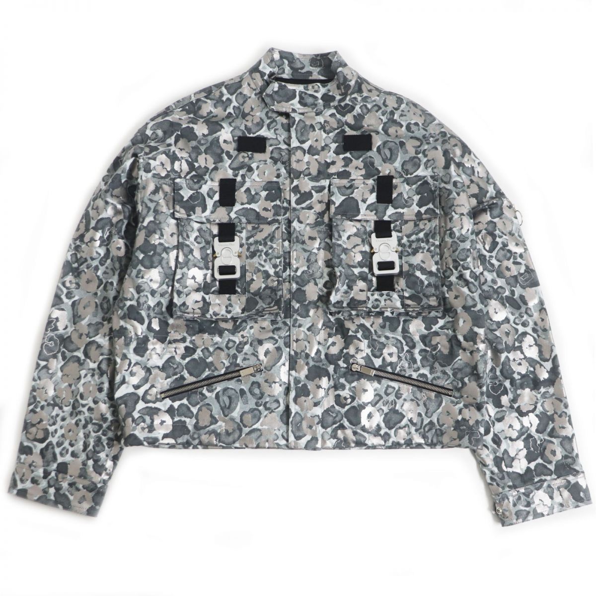 極美品□DIOR/ディオール オム 933C401A4566 総柄 ローラーコースターバックル コーティング パンテールブルゾン グレー系 48 伊製 正規品【中古】