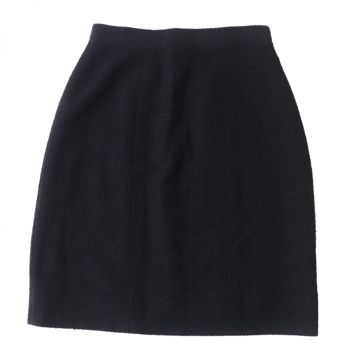 美品◎正規品 フランス製 CHANEL シャネル 08C P32374 レディース 単色ツイード 台形スカート／ミニスカート ブラック 黒 36 裏地シルク【中古】