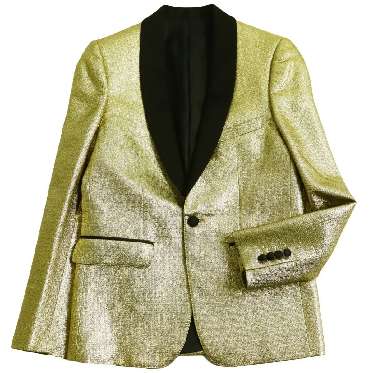 【ドンドン見直し】未使用品●CELINE セリーヌ 2V089016D テーラードジャケット/タキシード ゴールド×黒 44 イタリア製 正規品【中古】