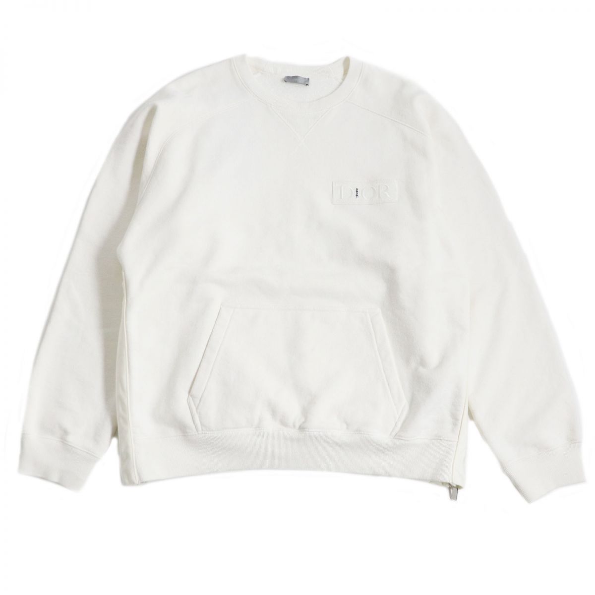 極美品□DIOR×sacai ディオール オム サカイ 213J643A0687 ロゴワッペン 裏起毛 スウェットシャツ/トレーナー アイボリー XXL 伊製 正規品【中古】