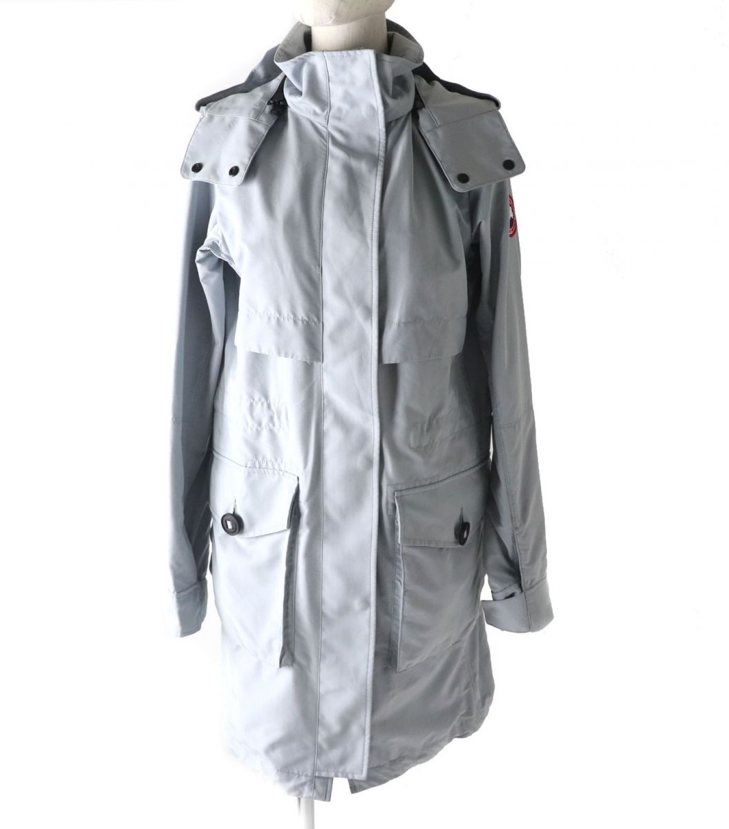 極美品★正規品 CANADA GOOS カナダグース 2409L CAVALRY TRENCH フード付 ライトウェイトジャケット／アウター レディース 水色 XS【中古】