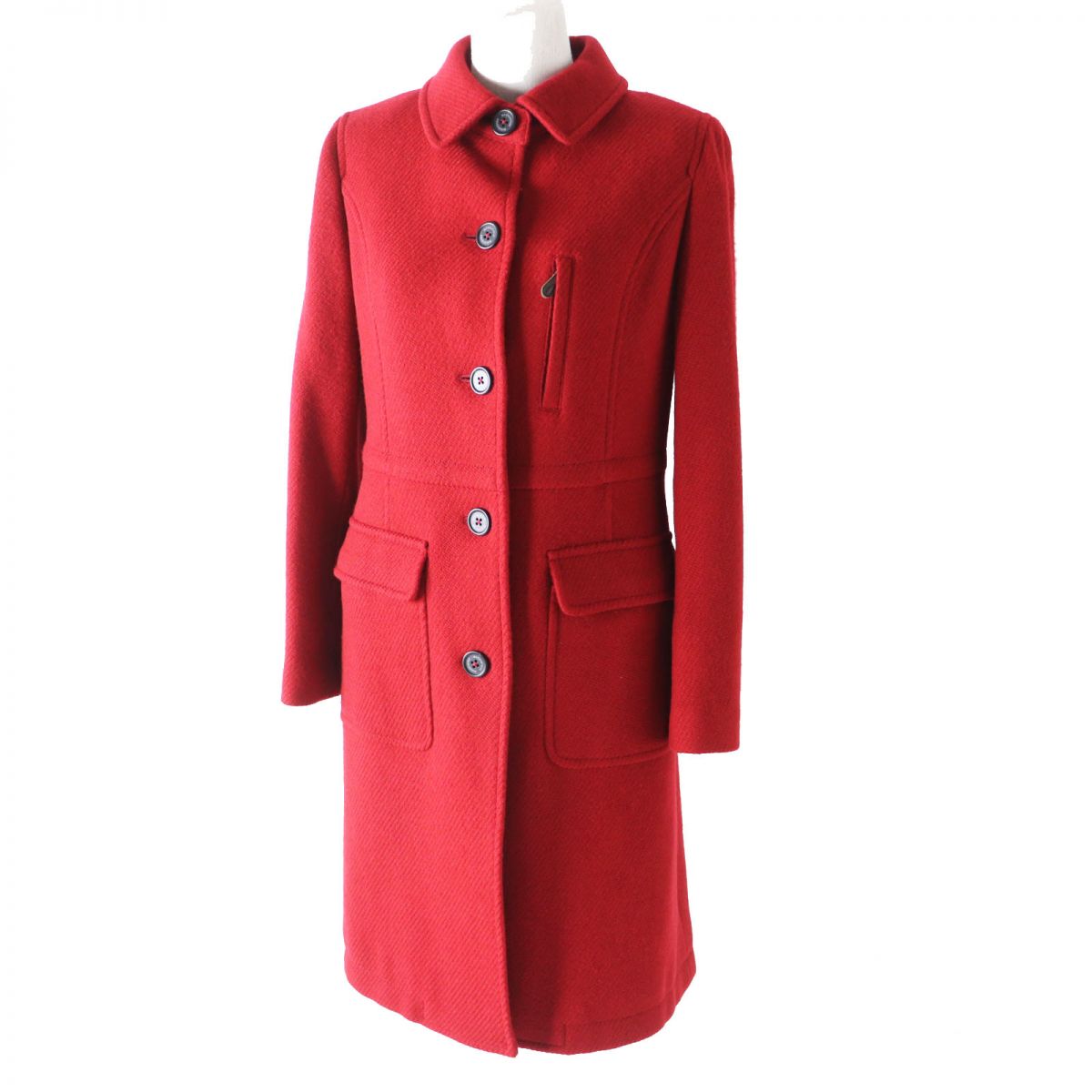 極美品◎正規品 MACKINTOSH PHILOSOPHY マッキントッシュフィロソフィー MWJ08-826-16 レディース アンゴラ混 ウール ロングコート 赤 36【中古】