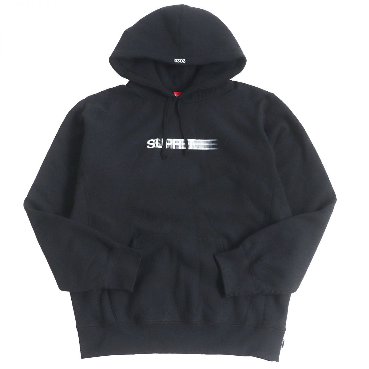美品□20SS Supreme/シュプリーム Motion Logo Hooded Sweatshirt モーションロゴ プルオーバー スウェットパーカー/フーディー 黒 M 正規【中古】
