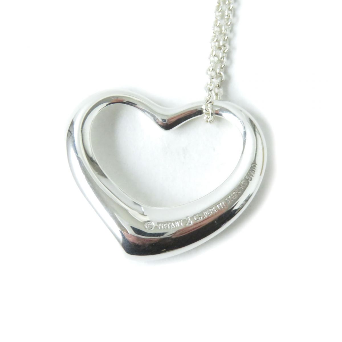美品★TIFFANY＆Co. ティファニー エルサペレッティ オープンハート ラージ ネックレス/ペンダント シルバー 925 重量：8.6gエレガント◎【中古】