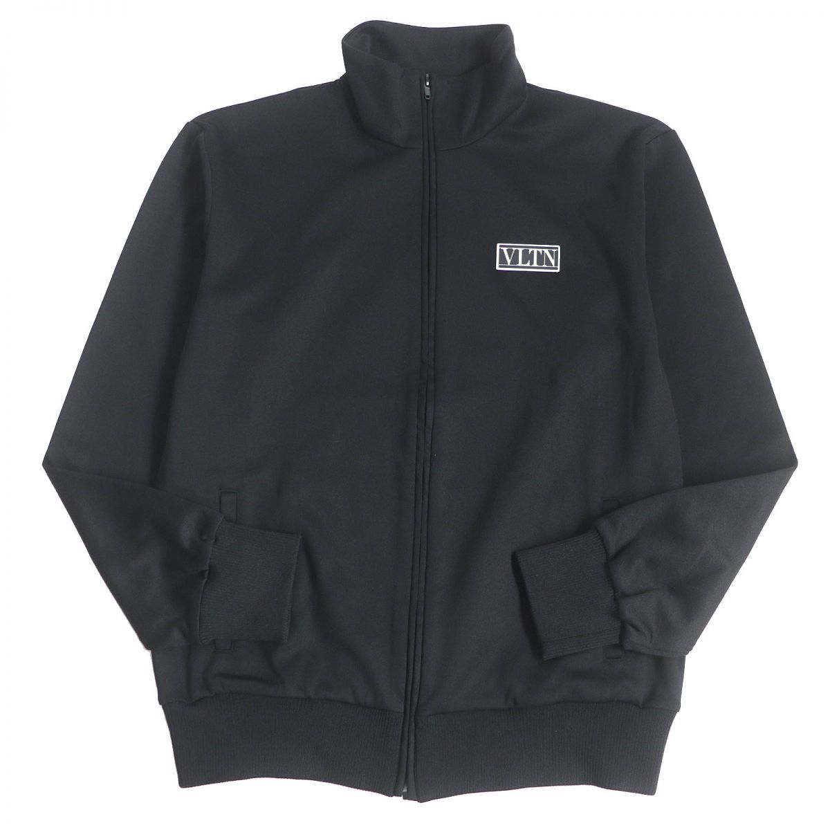 極美品□21AW VALENTINO/ヴァレンティノ WV3MF19Q7ML VLTNロゴ テクニカルコットン ZIPUP トラックジャケット 黒 L イタリア製 正規品【中古】