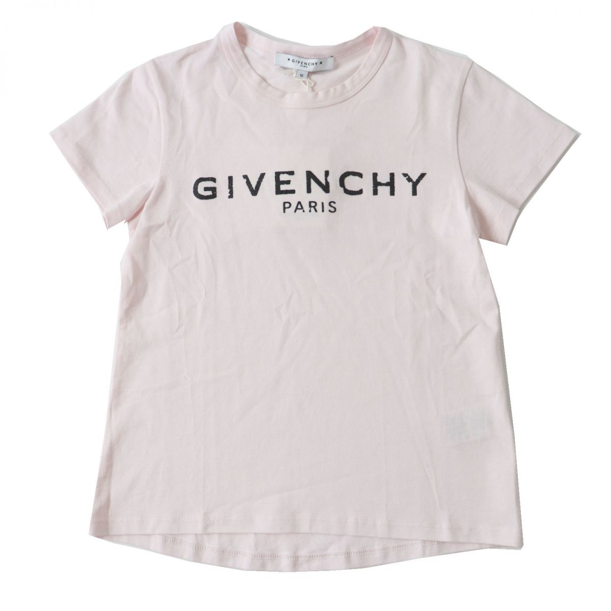 未使用品◎GIVENCHY ジバンシィ キッズ コットン100％ ロゴ 半袖 Tシャツ／カットソー ベビーピンク 子供服 サイズ10 タグ付き【中古】