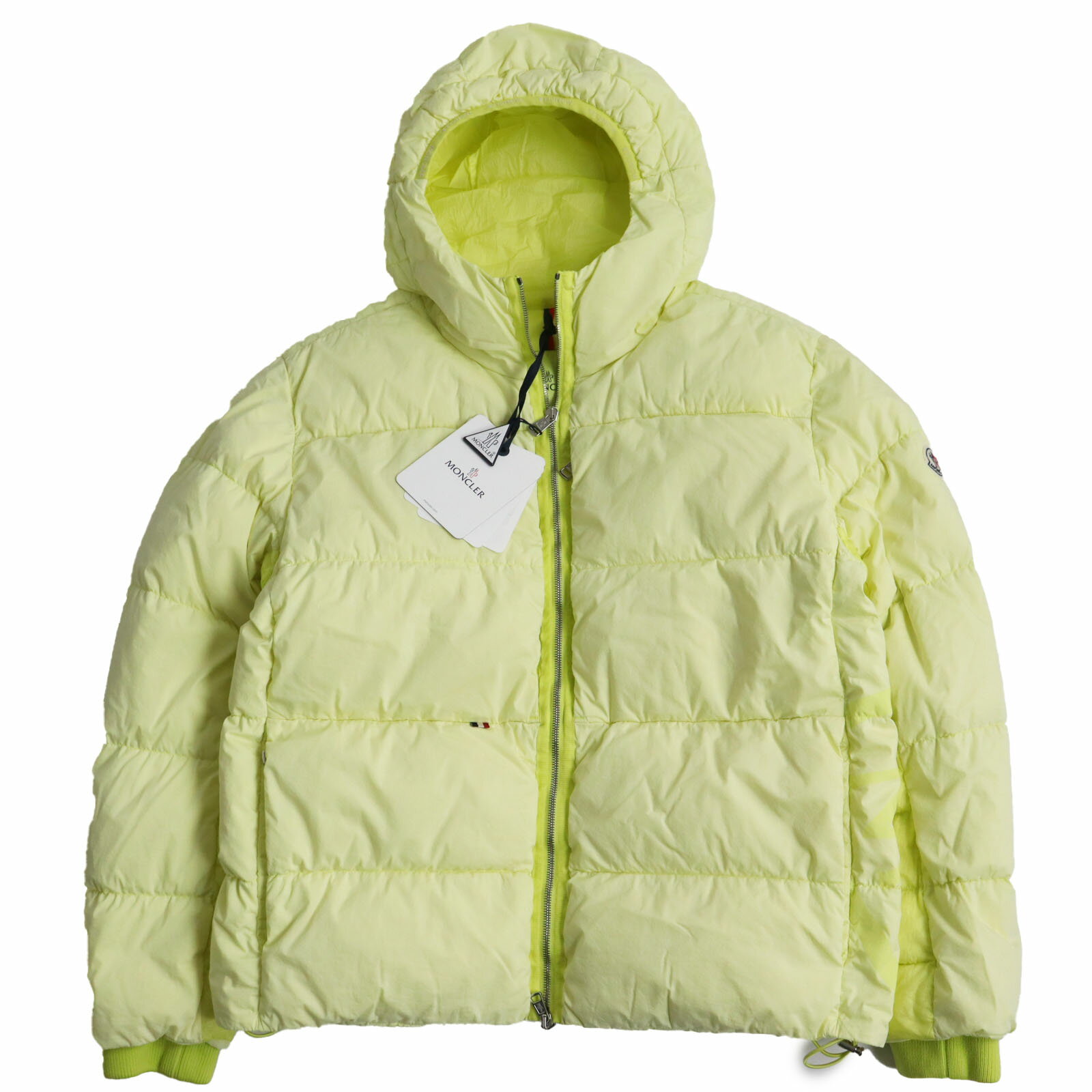 未使用品 MONCLER モンクレール 2021年製 PAVIOT ロゴパイピング フーデッドダウンジャケット イエロー 2 ハンガー付き 正規品 メンズ【中古】