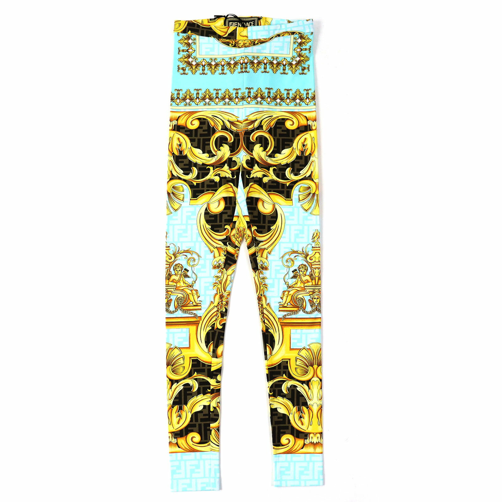 未使用品 FENDI Versace フェンディ ヴェルサーチ 22SS 1004962 FENDACE フェンダーチェ バロック レギンス スパッツ マルチカラー 36 イタリア製 正規品 レディース【中古】