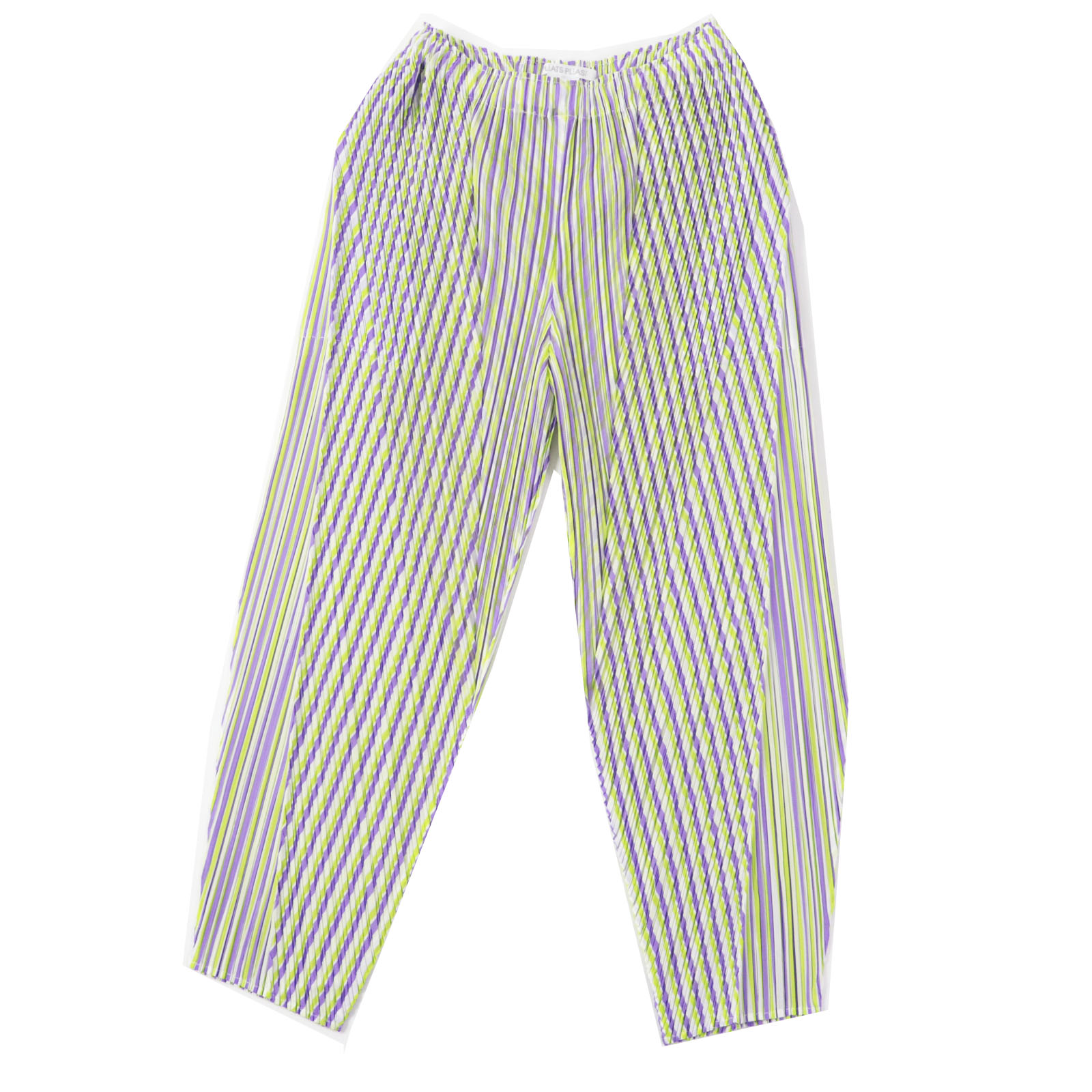 極美品◎PLEATS PLEASE プリーツプリーズ イッセイミヤケ 23SS PP31JF692 CROSSROAD パンツ パープル ライトグリーン 2 日本製 正規品 レディース【中古】