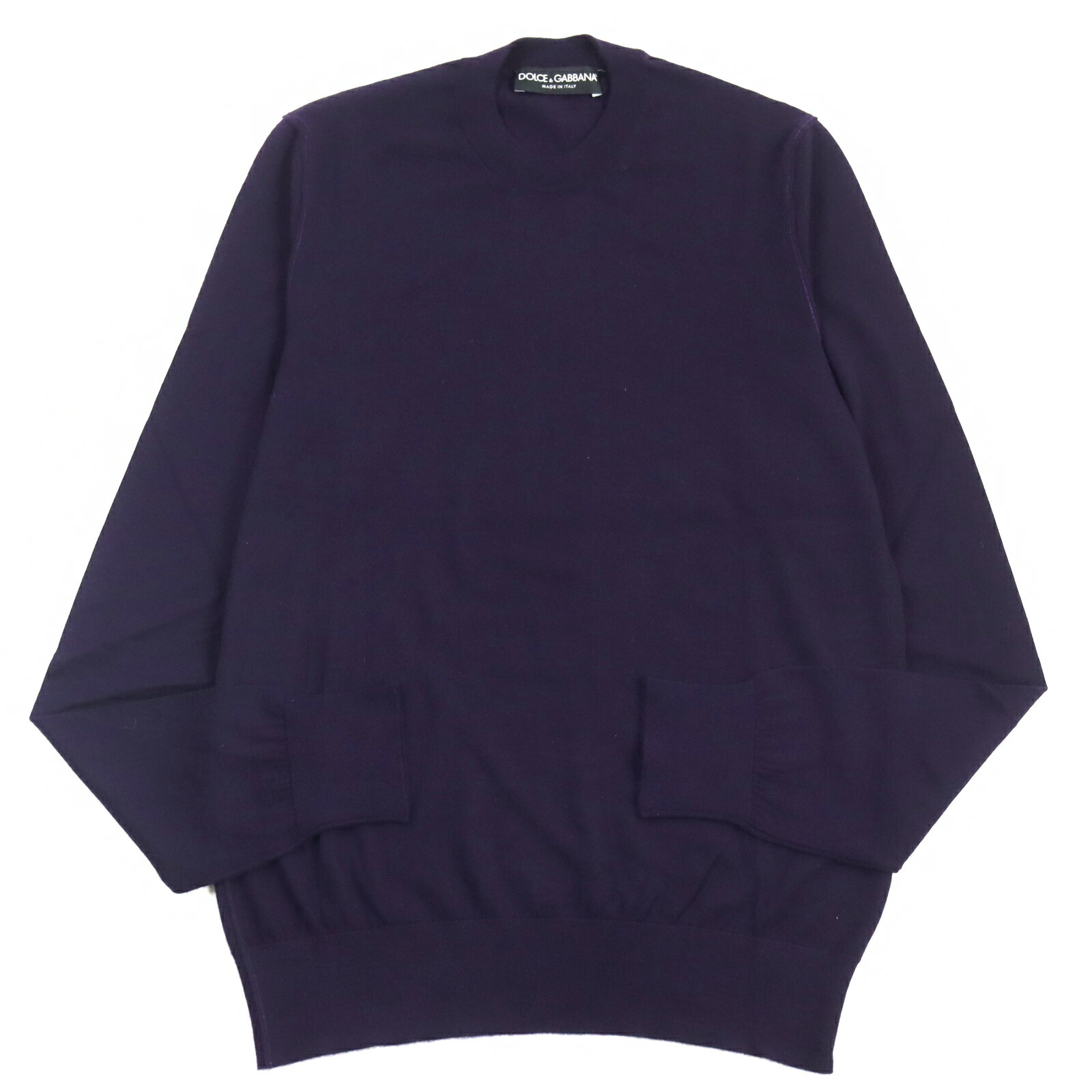 極美品○DOLCE&GABBANA ドルチェ＆ガッバーナ カシミヤ100% 黒タグ ハイゲージ クルーネック ニット/セーター パープル 48 イタリア製 正規品 メンズ【中古】