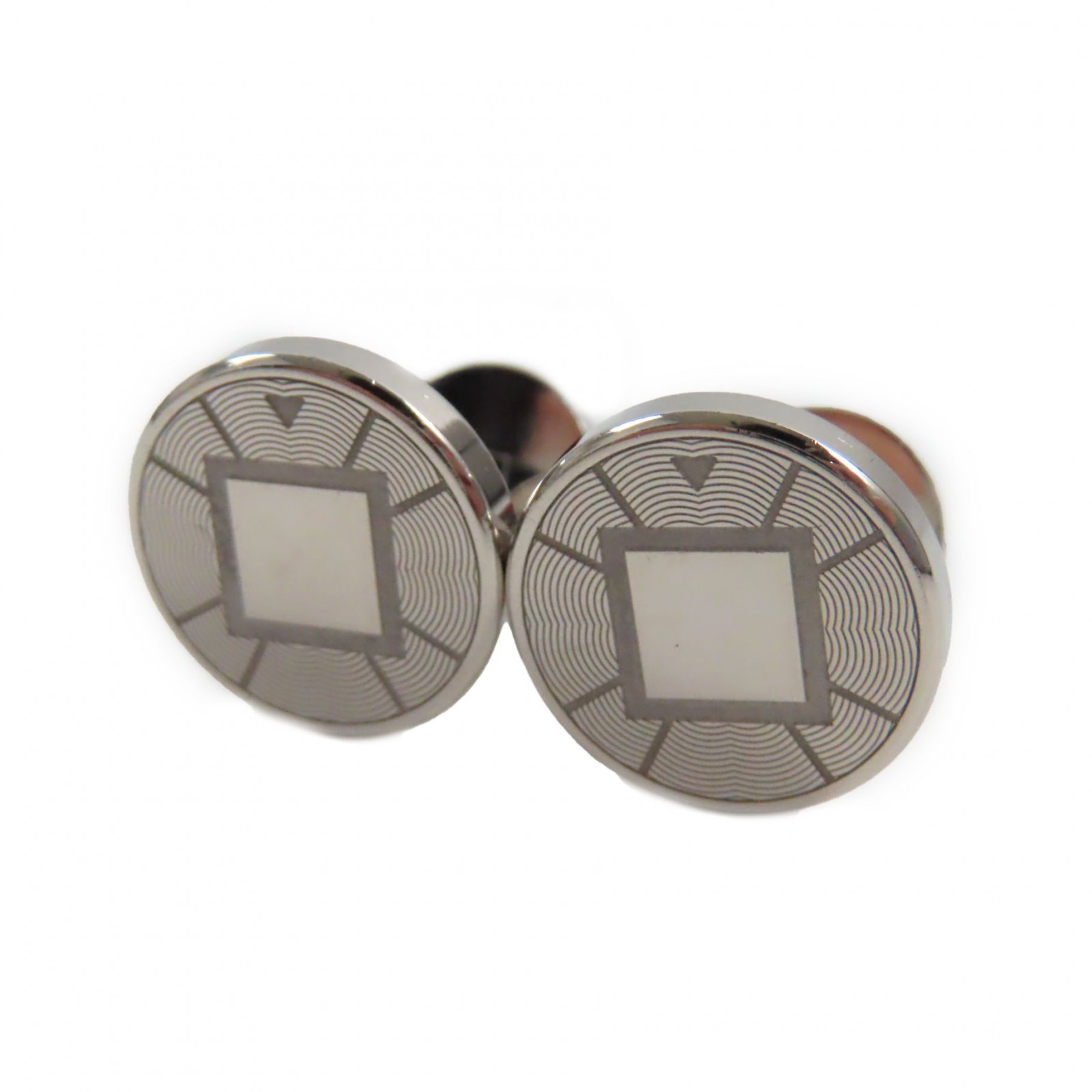 良品●Cartier カルティエ AG925 ロゴ刻印入り ラウンドシェイプ カフリンクス カフスボタン シルバー フランス製 重量16.64g メンズ ビジネスおすすめ◎【中古】