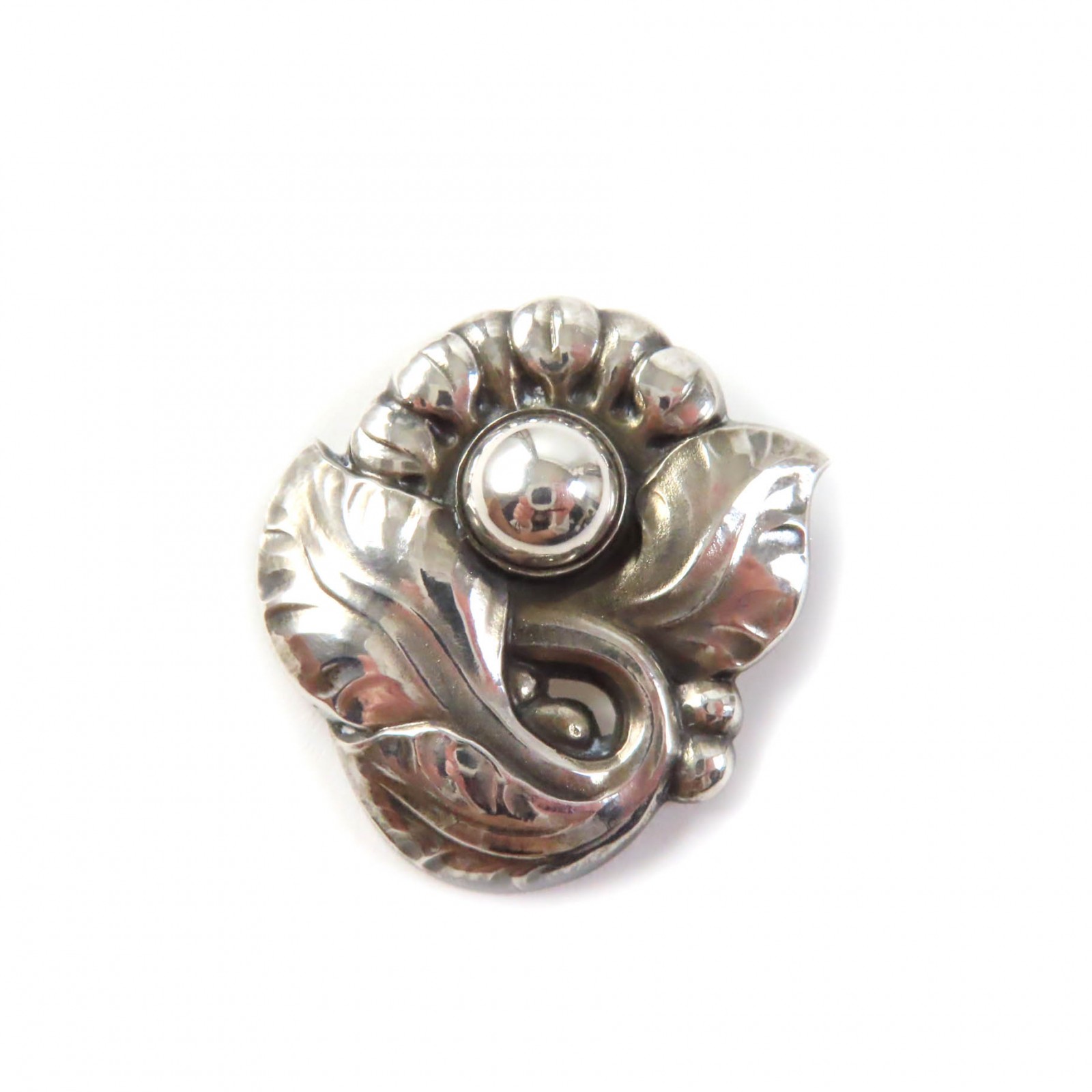 美品★Georg Jensen ジョージジェンセン 71 SV925 フラワーモチーフ ブローチ/ピンバッチ/アクセサリー シルバー 重量10.9g レディース【中古】