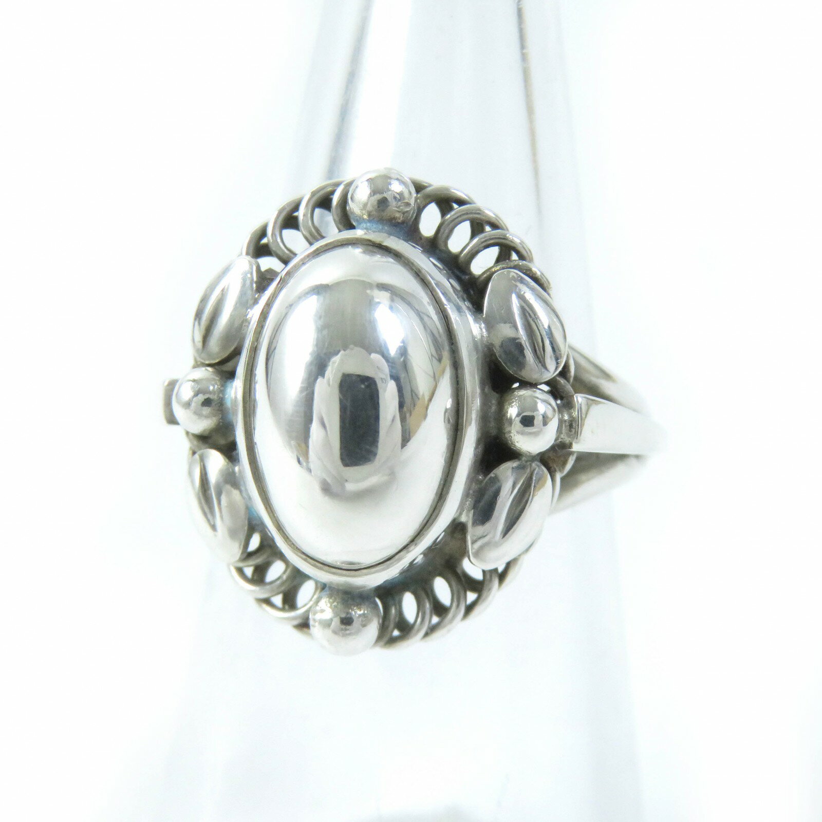 美品△Georg Jensen ジョージジェンセン 1A SV925 トケイソウ リング・指輪 シルバー 11号 重量6.2g レディース オススメ◎【中古】