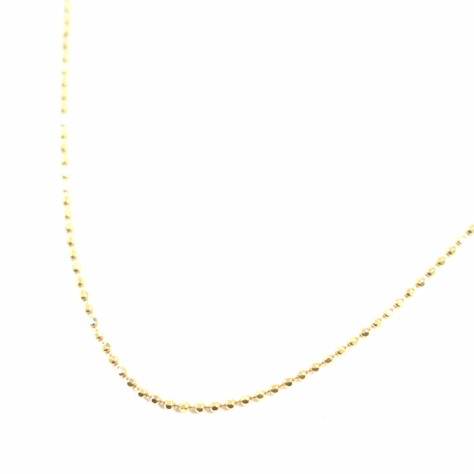 良品▼PUERTA DEL SOL プエルタデルソル K18 ボールチェーン ネックレス ロゴプレート付き ゴールド 重量5.9g メンズ【中古】