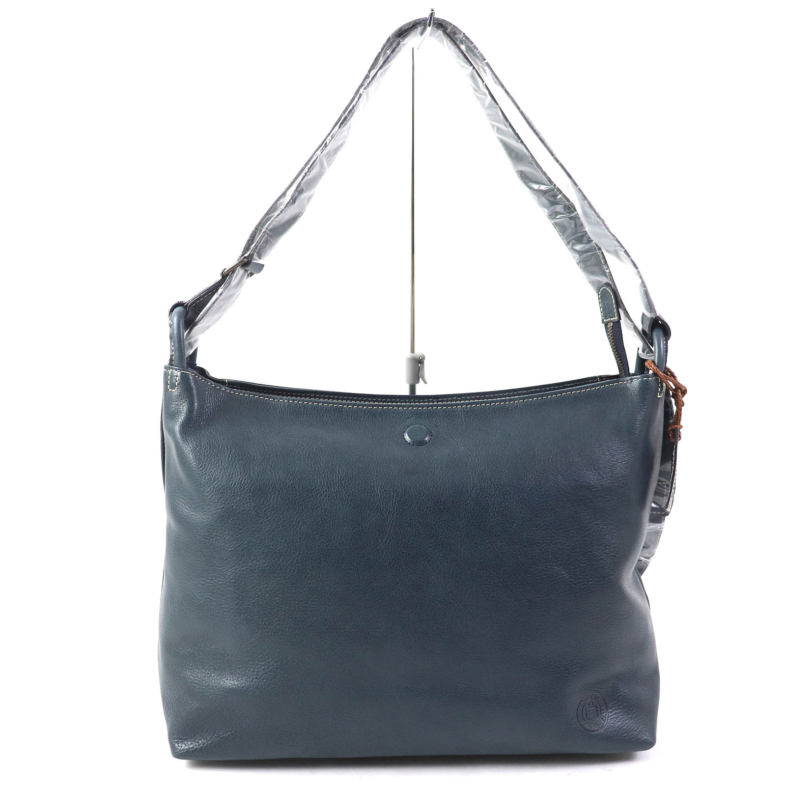 未使用品△Atelier nuu アトリエヌウ 豊岡鞄 NU20-110 parcel パーセル 2WAY レザー ショルダーバッグ リュックサック ネイビー 保存袋付き 日本製 レディース オススメ◎【中古】