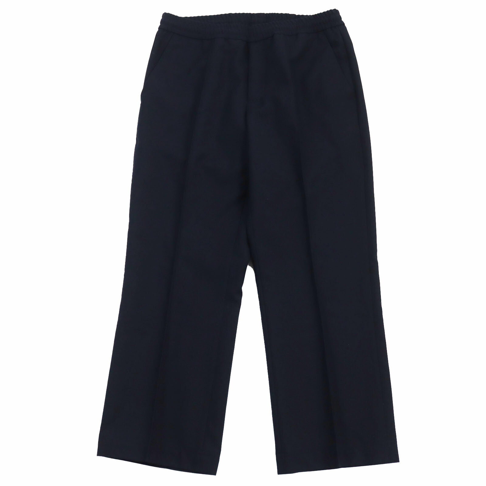 極美品●MONCLER モンクレール 2019年製 PANTALONE パンタロン イージースラックス トラウザーパンツ ネイビー 46 正規品 メンズ【中古】