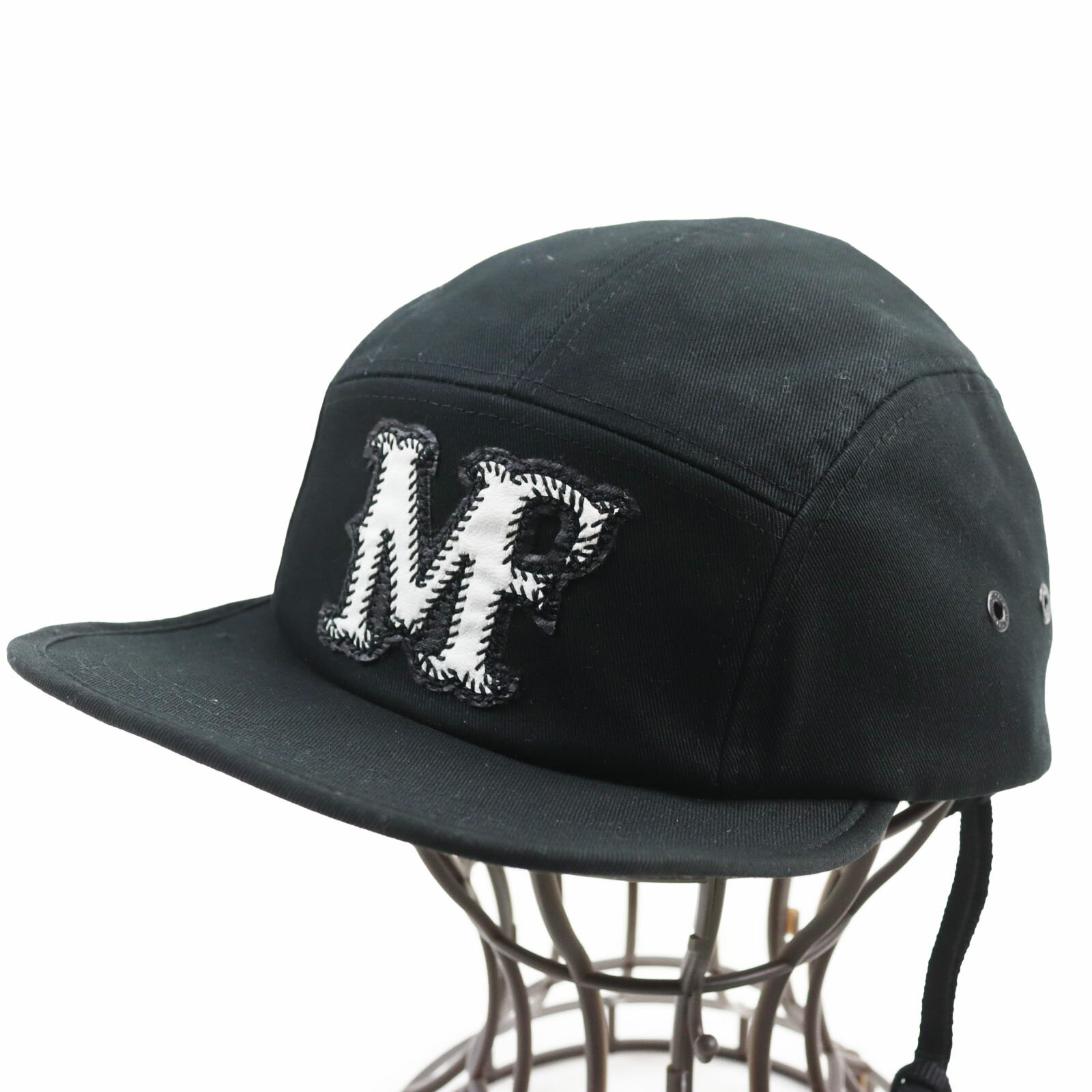 未使用品●MONCLER GENIUS 7 モンクレール ジーニアス 7 ヒロシフジワラ 2022年製 BASEBALL レザーロゴパッチ付き 帽子 ベースボールキャップ ブラック 正規品 メンズ【中古】