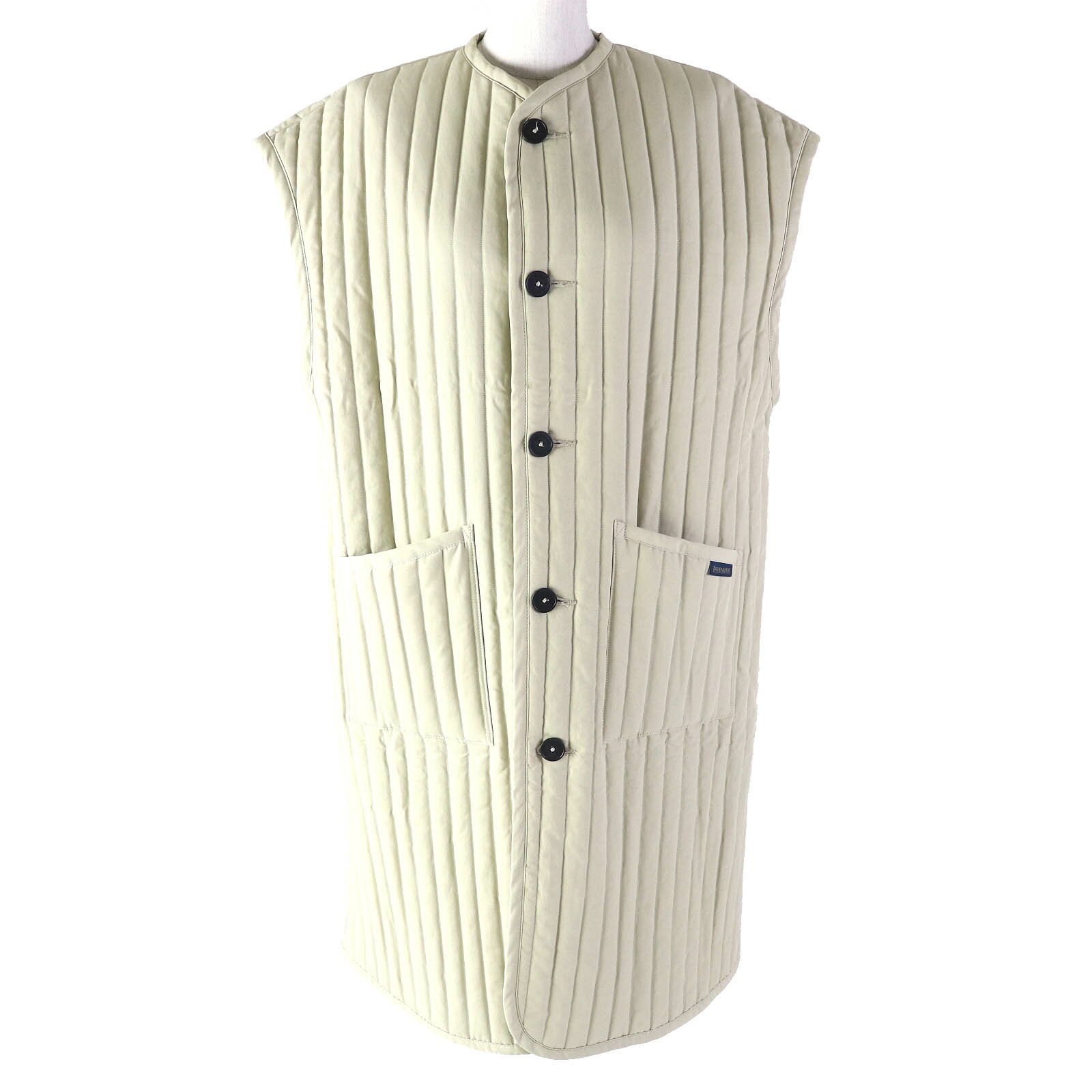 未使用品△LAVENHAM ラベンハム SLJ4155 624 DROP SHOULDER LONGLINE THORNHAM ドロップショルダーロングラインソーンハム 中綿 ベスト ベージュ 38 英国製 正規品 レディース オススメ◎【中古】