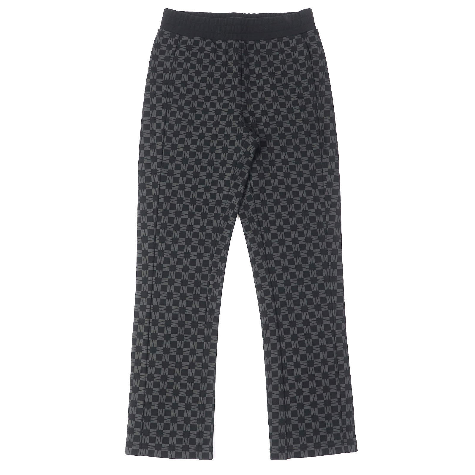 未使用品△MONCLER モンクレール 2023年製 SWEAT PANTS コットン100％ ロゴワッペン付き 総柄 スウェットパンツ パンツ ブラック系 S 正規品 メンズ オススメ◎【中古】