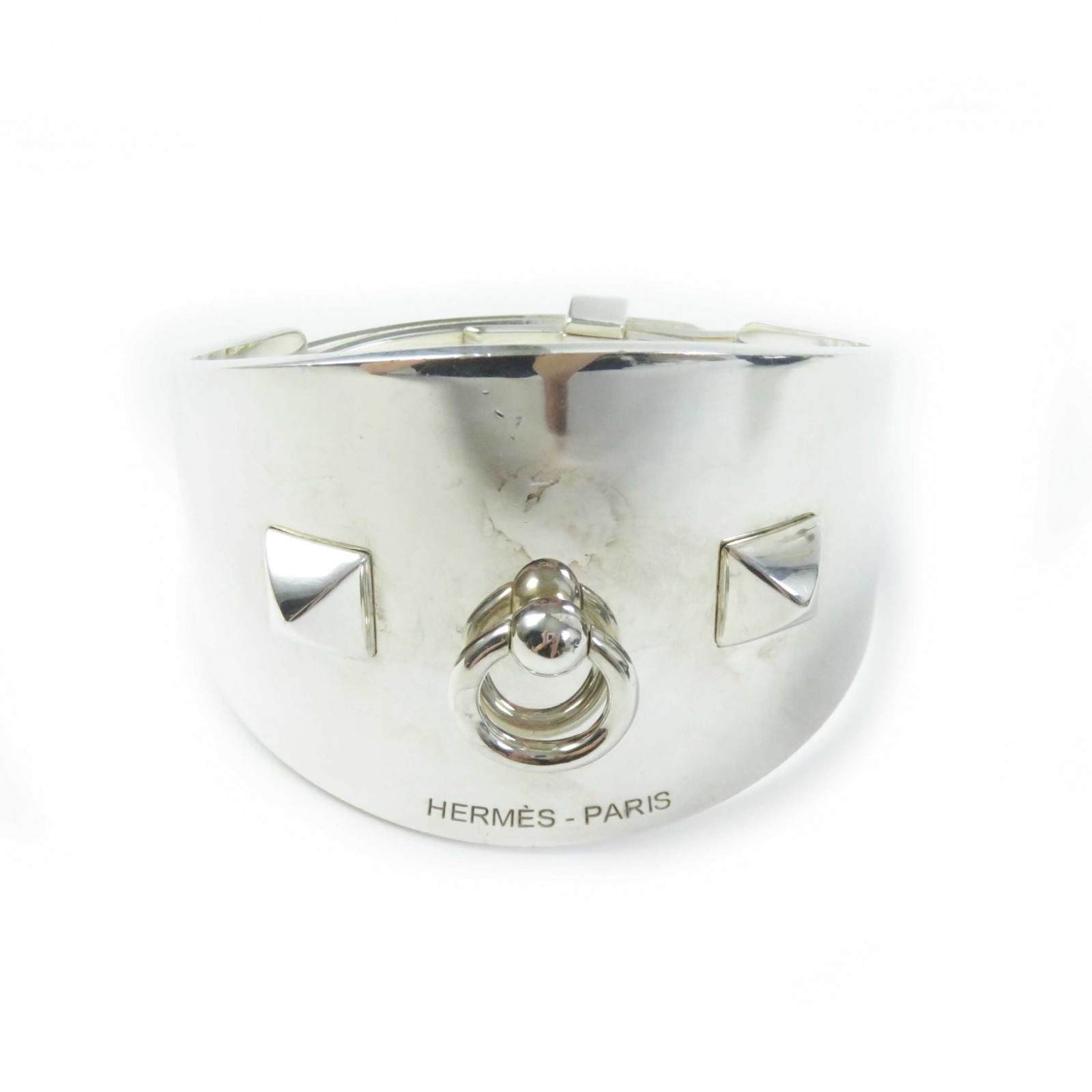 美品◎HERMES エルメス 16年製 コリエドシアンロック ブレスレット／バングル AG925 シルバー フランス製 重量100.5g レディース【中古】