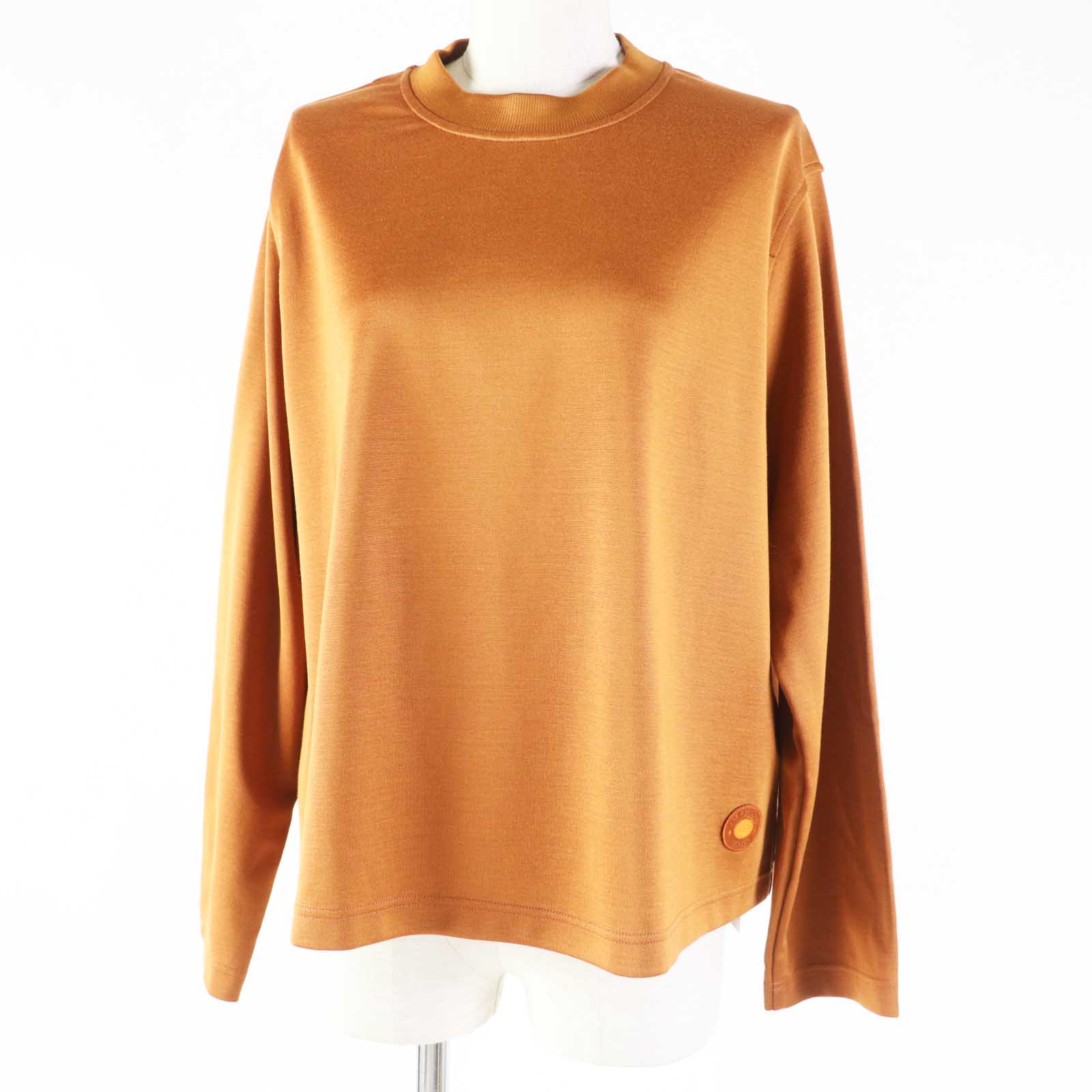 未使用品◎HERMES エルメス 3E4610DG シルク混 セリエワッペン付き 長袖 プルオーバー／トップス キャメル 36 フランス製 正規品 レディース【中古】