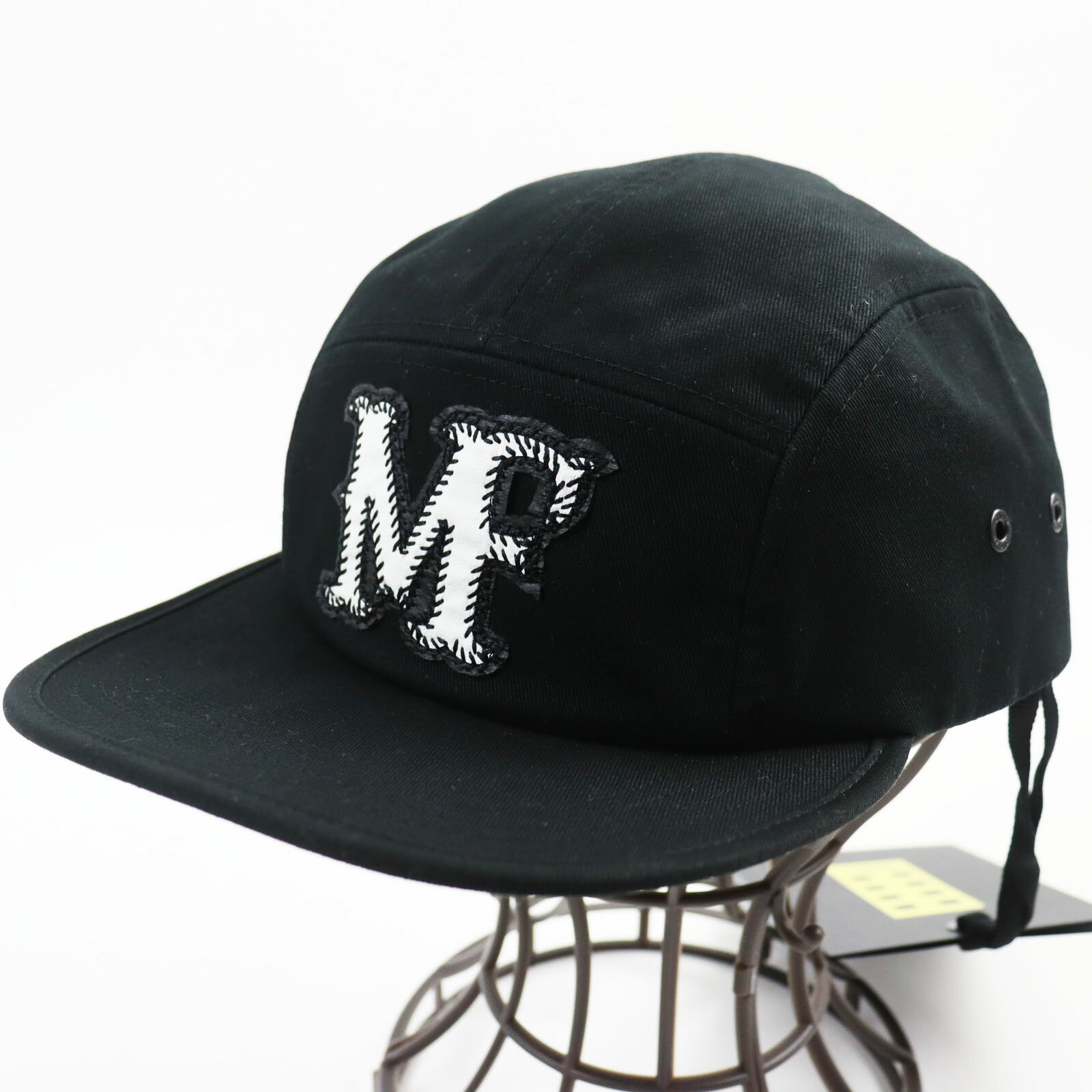 未使用品●MONCLER GENIUS 7 モンクレール ジーニアス 7 ヒロシフジワラ 2022年製 BASEBALL コットン レザーロゴパッチ付き 帽子 ベースボール キャップ ブラック 正規品 メンズ【中古】