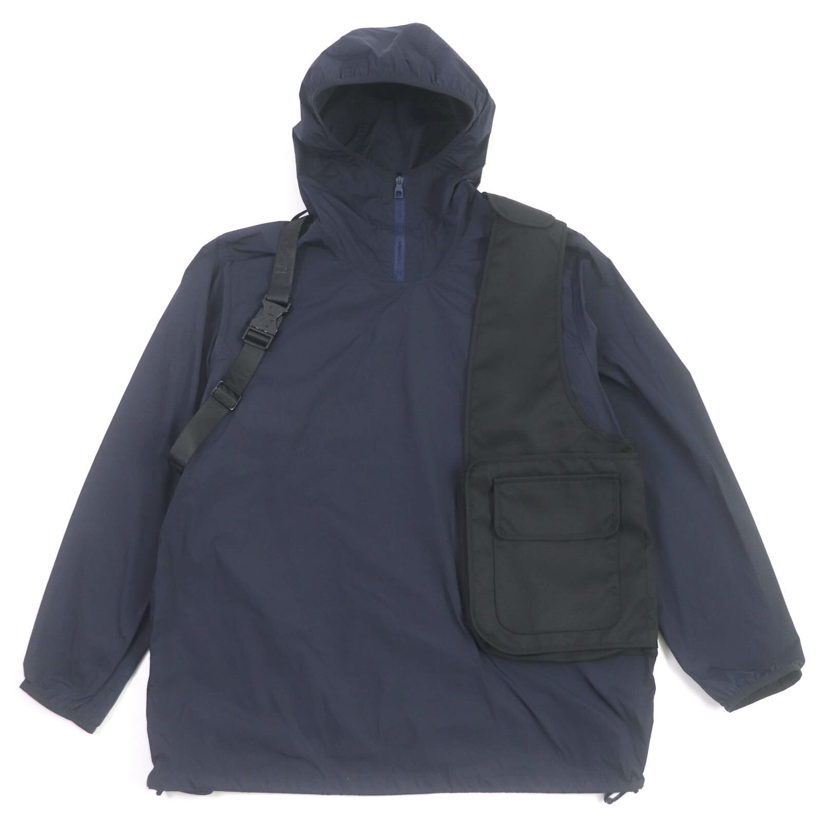 未使用品□LOUIS VUITTON ルイヴィトン 19AW ベルトポケット付き ウィンドブレーカー ブルゾン アノラックパーカー ネイビー 50 イタリア製 正規品 メンズ【中古】