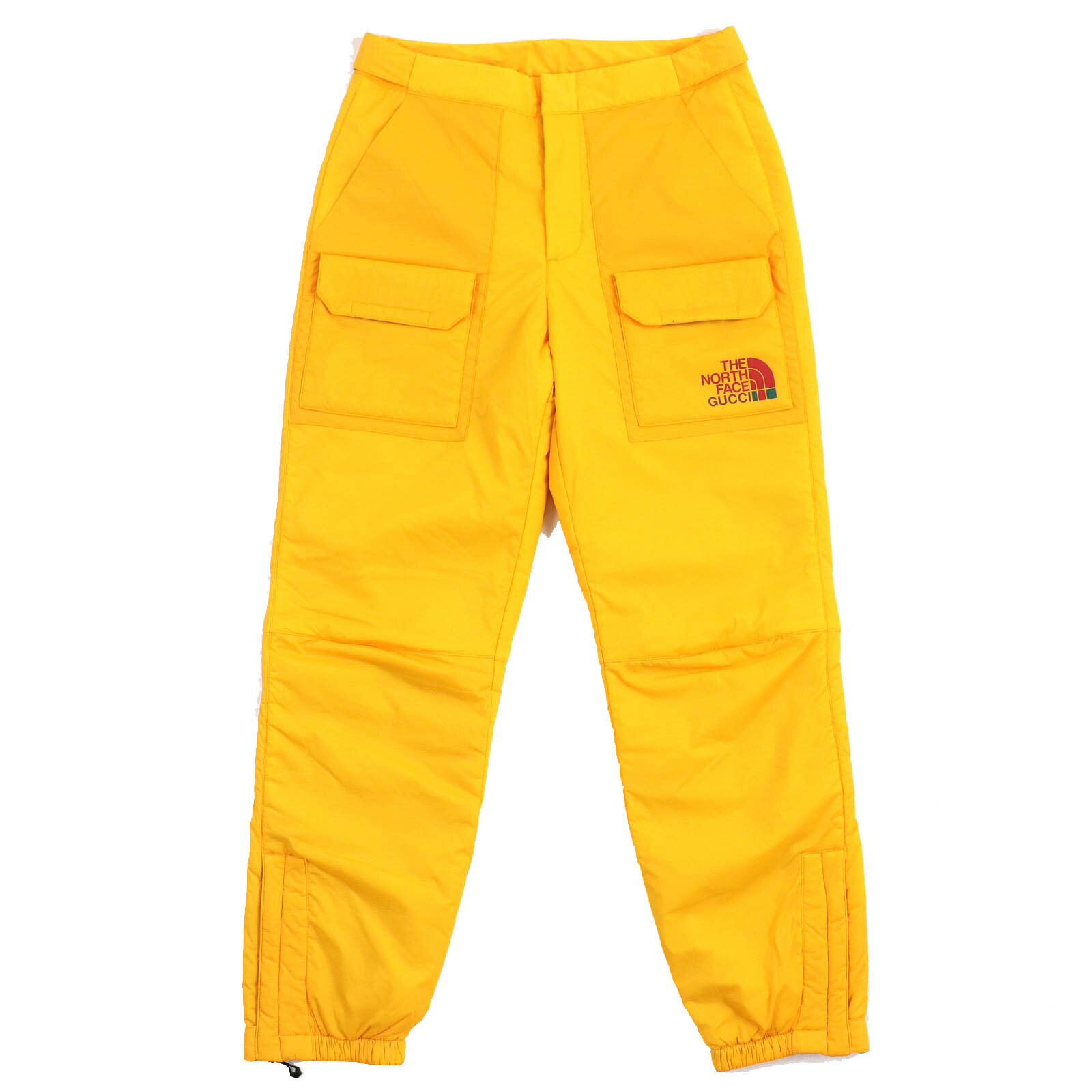 未使用品△GUCCI THE NORTH FACE グッチ ザ・ノースフェイス 22SS 663764 ロゴプリント 中綿 ボトムス カーゴパンツ イエロー S 正規品 メンズ オススメ◎【中古】