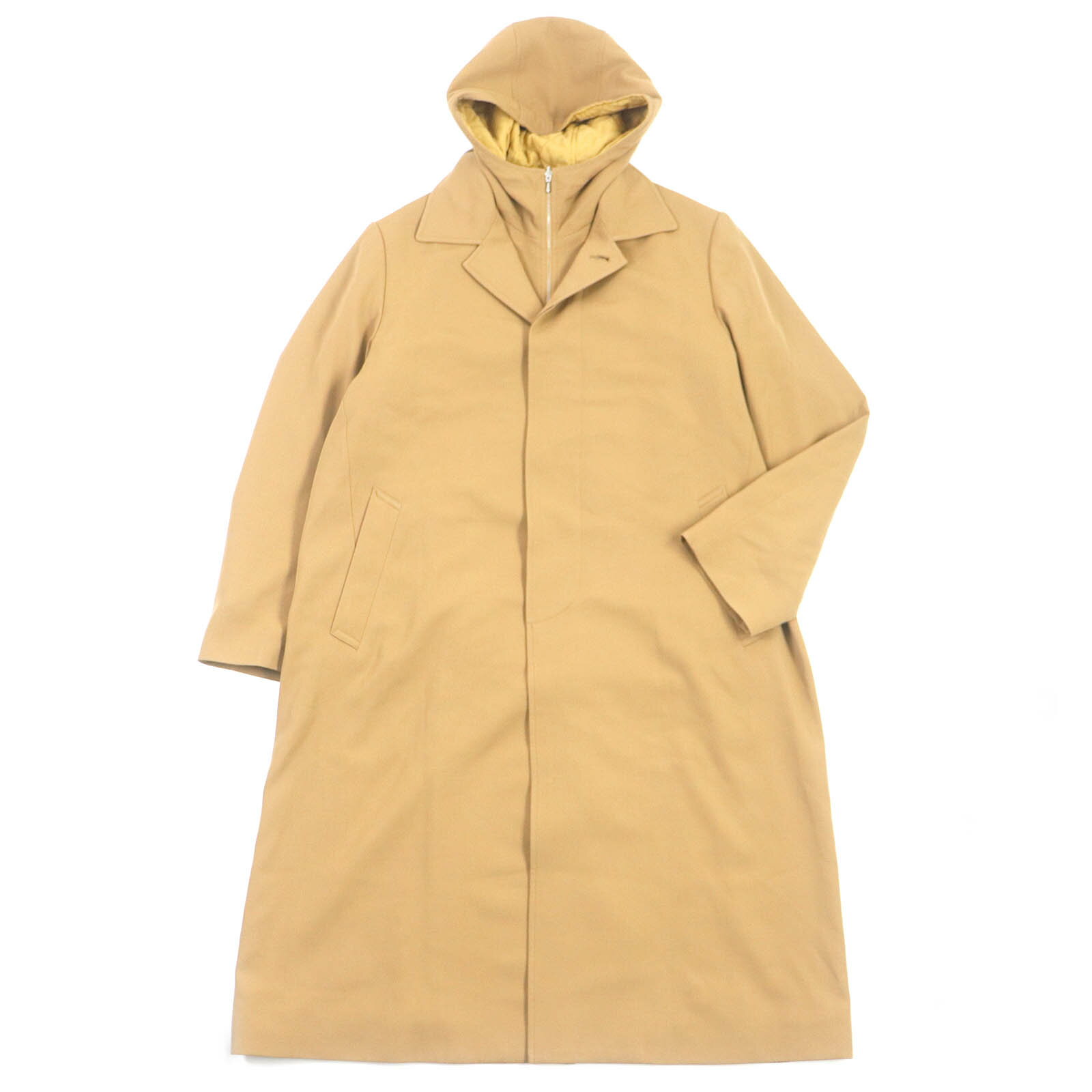 極美品□AURALEE オーラリー 21AW A21AC01MG LIGHT WOOL MAX GABARDINE HOODED LINER COAT スーパー140sウール キルティングライナー付き 3WAY チェスターコート ベージュ 4 日本製 正規品 メンズ【中古】