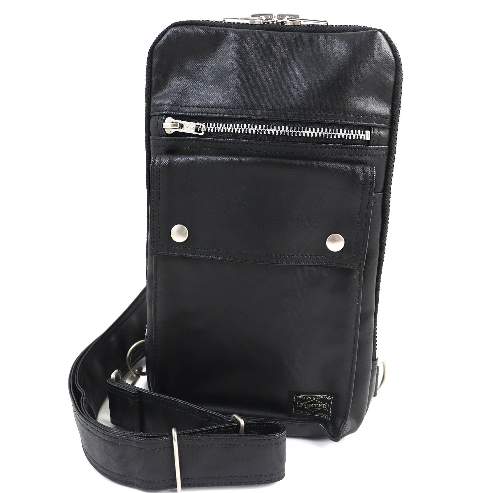 極美品△PORTER ポーター 吉田カバン FREE STYLE フリースタイル スリングショルダーバッグ ボディバッグ ショルブラック メンズ 大人気 オススメ◎【中古】