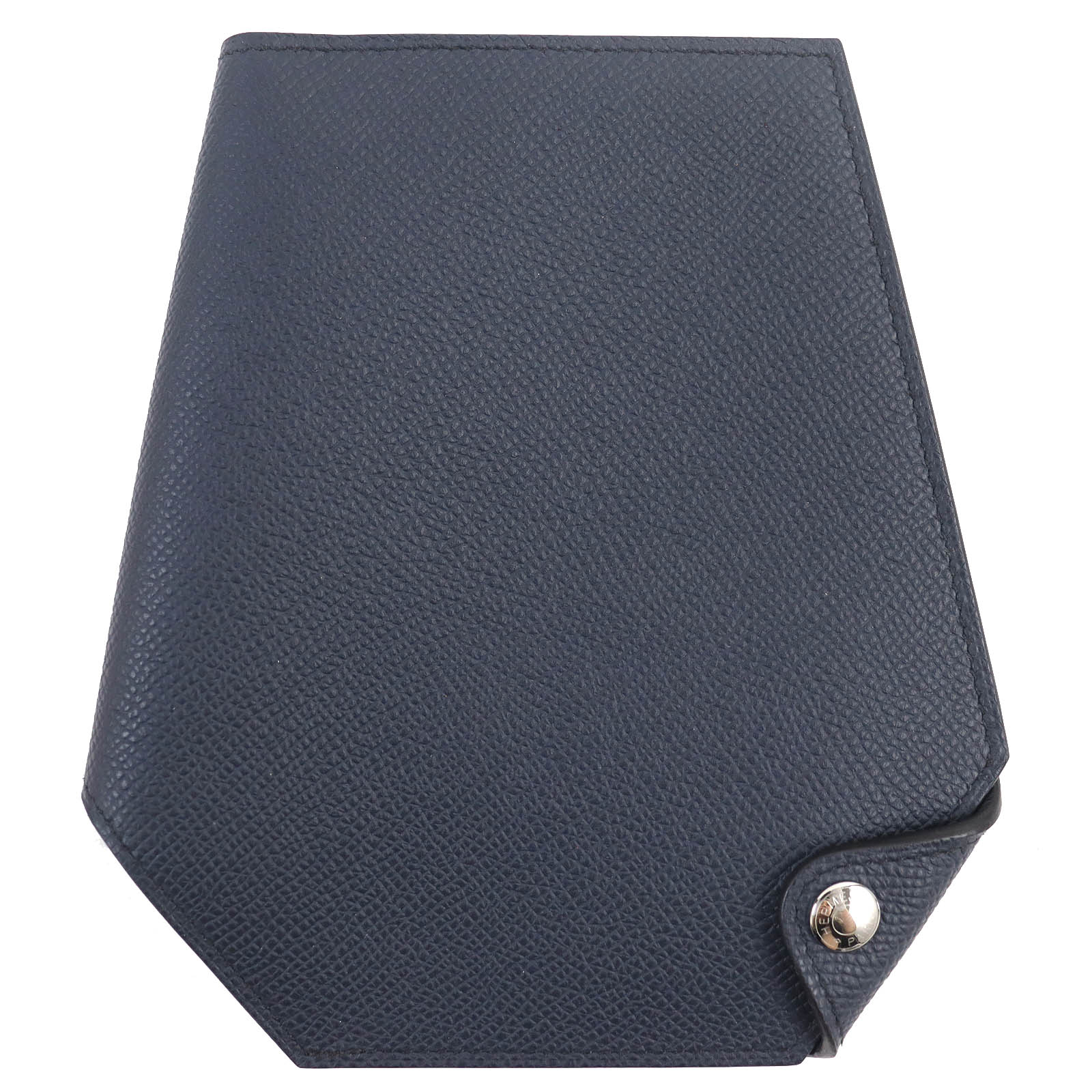 未使用品△HERMES エルメス インディゴブルー シルバー金具 クロシェット ヴォーエプソン パスケース セリエボタン U刻 箱付き フランス製 メンズ 大人気 オススメ◎【中古】