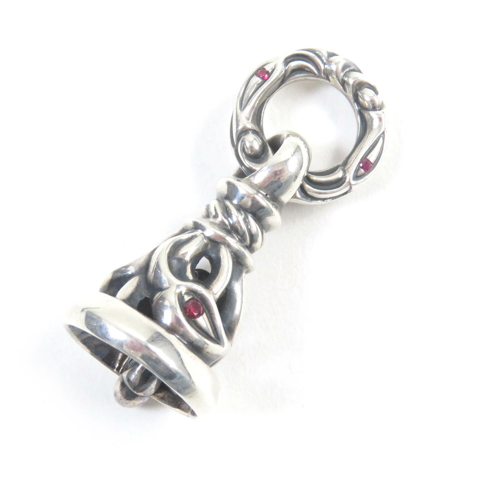 美品□LONE ONES ロンワンズ クレーンベル M W/ルビー ネックレスチャーム ペンダントトップ アクセサリー SV925 シルバー USA製 メンズ 総重量22.17g【中古】