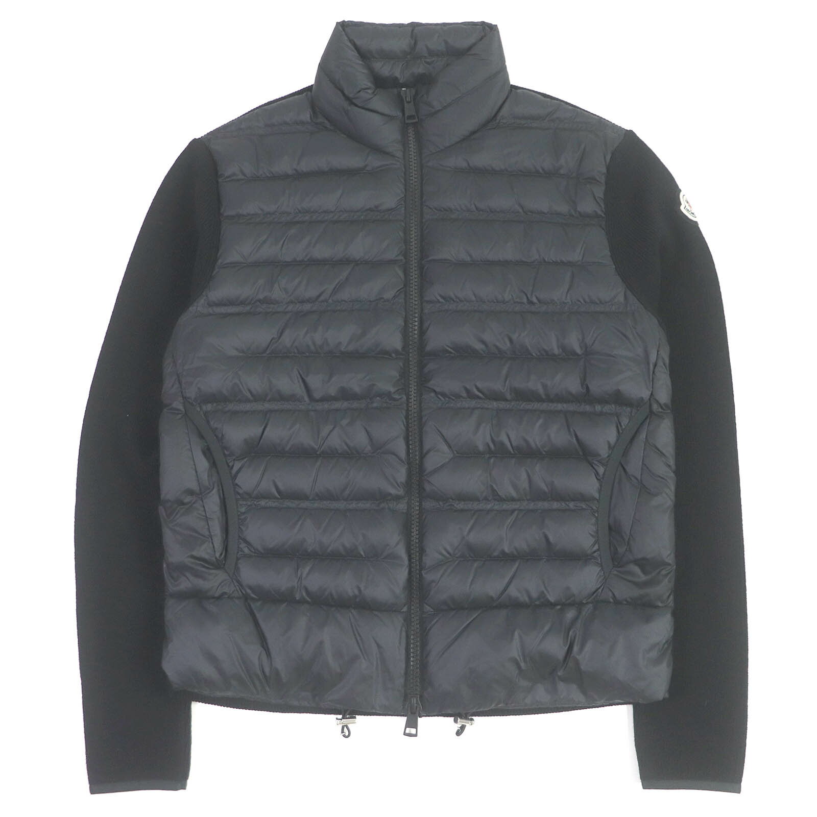 極美品□MONCLER モンクレール 2022年製 CARDIGAN ウール 切り替えデザイン ニットブルゾン ダウンジャケット ブラック M 正規品 メンズ【中古】