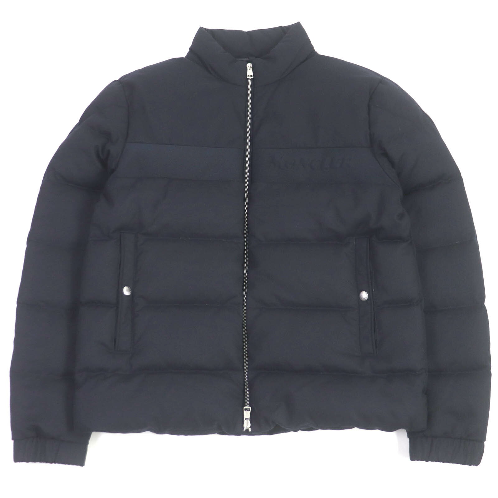 美品□MONCLER モンクレール 20-21AW JAUDY GIUBBOTTO ウール WZIP ダウンジャケット パフィージャケット ネイビー 4 正規品 メンズ【中古】