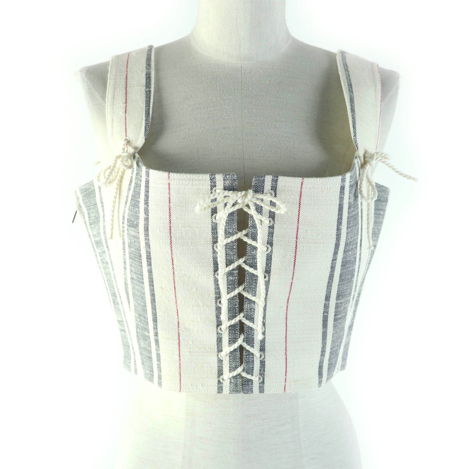 極美品★Christian Dior クリスチャンディオール 111B22A7760 シルク混 レースアップ サイドジップ ビスチェ トップス マルチ 40 イタリア製 正規品 レディース【中古】